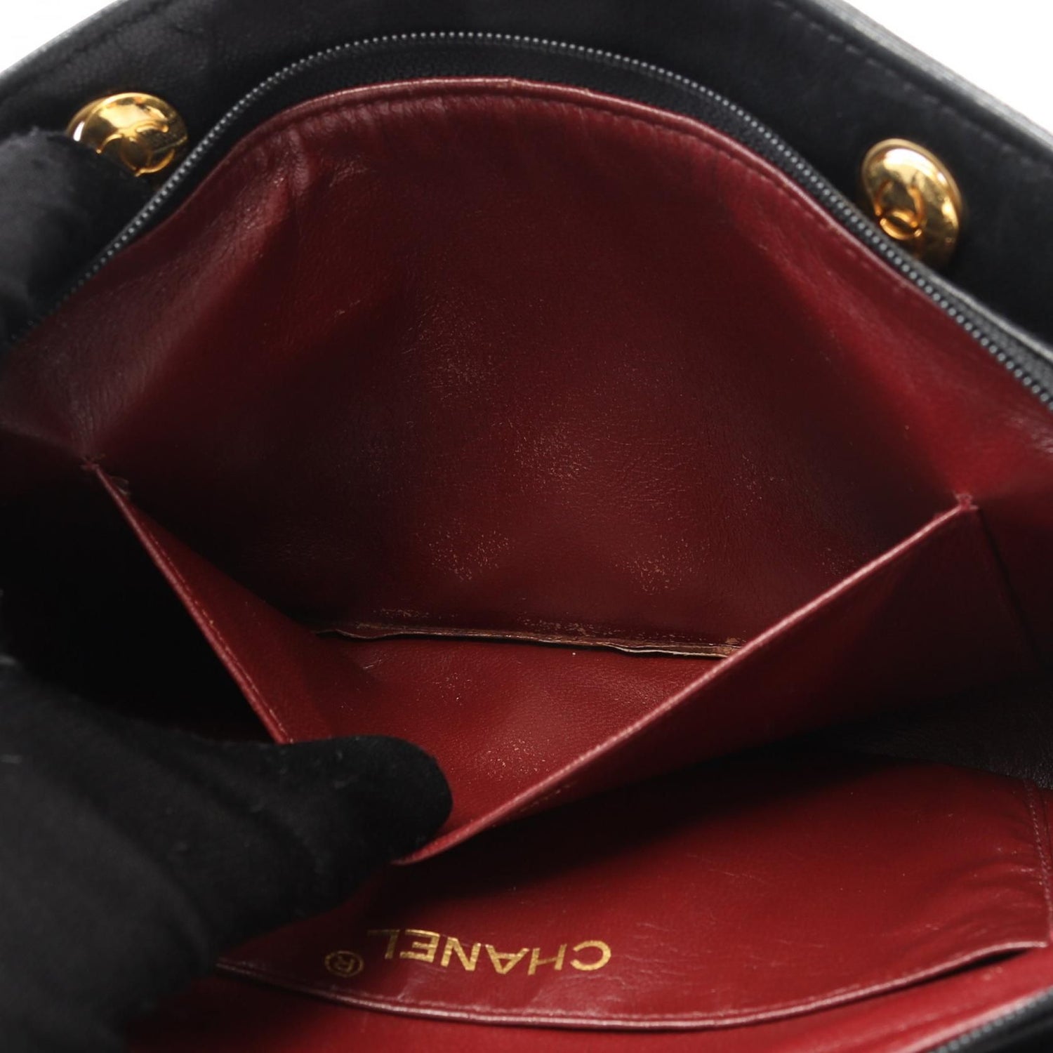 Chanel Black Matelasse Handbag Lambskin (sheep Leather)