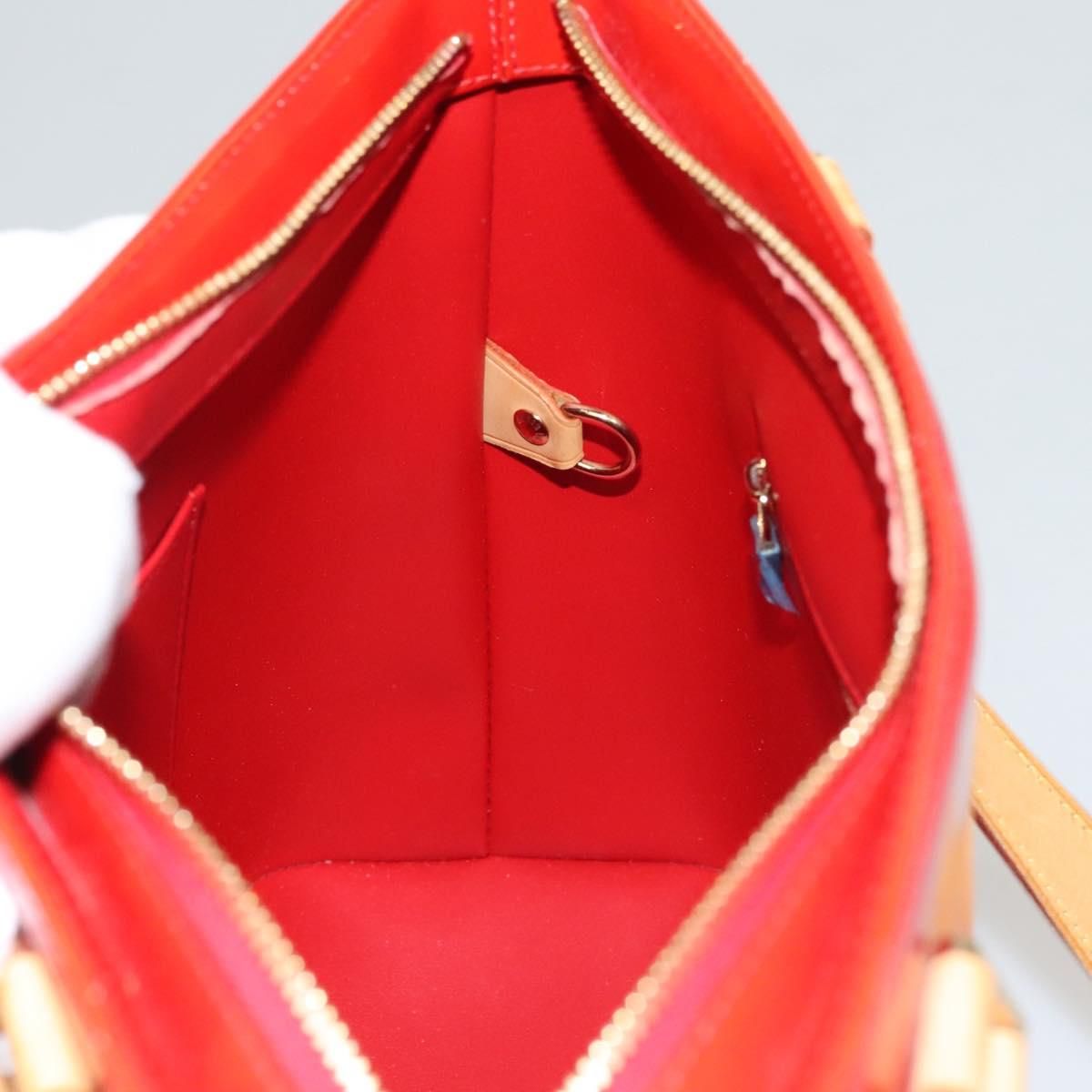 Louis Vuitton Vernis Houston Hand Bag Red M 91092 Lv Auth