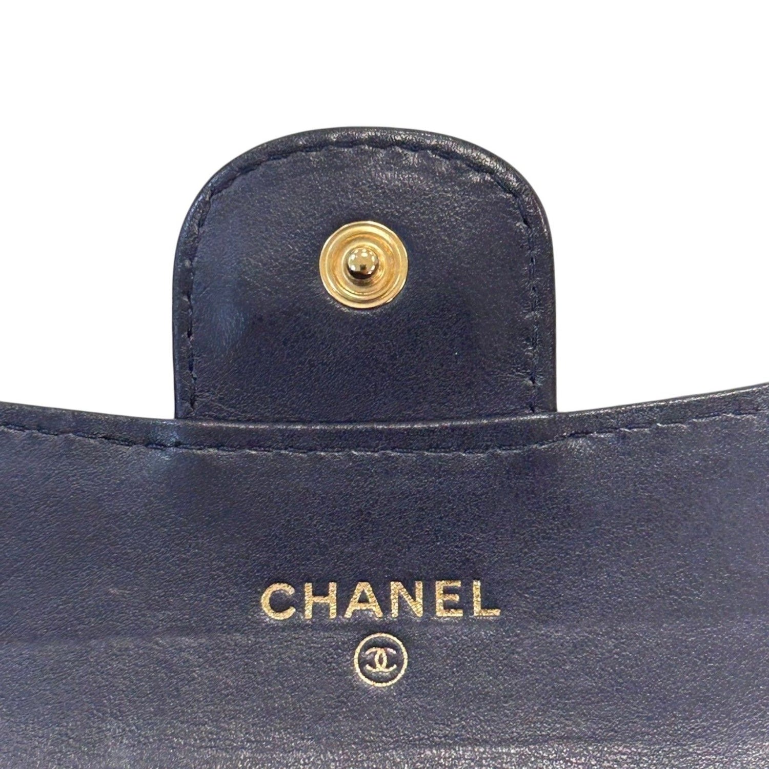 Chanel Matelasse 2.55 Coin Case Calfskin Blue Gold Plated (no Card)