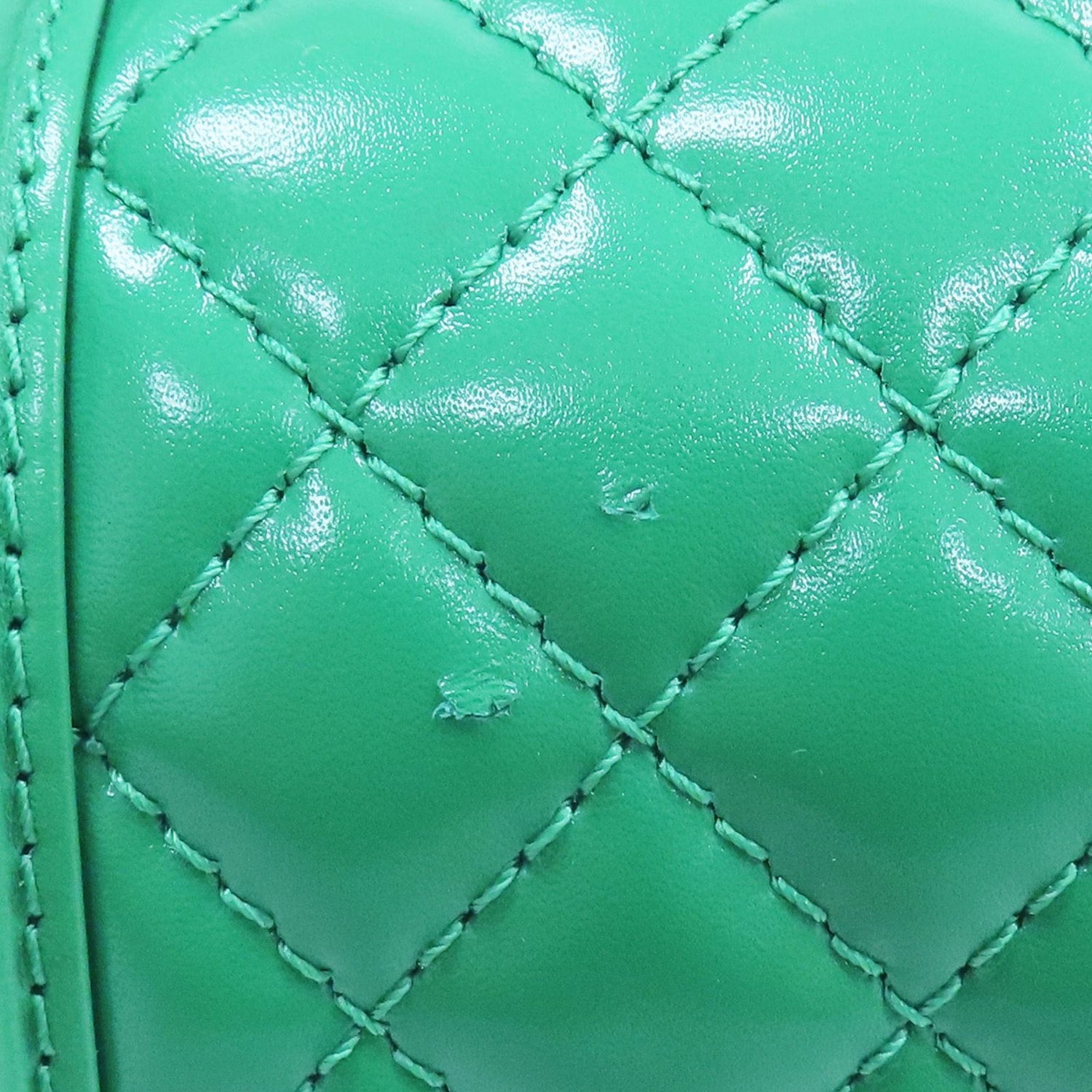 Chanel Matelasse Boy 25 Shoulder Bag Calfskin Green Sliver Tone Metal