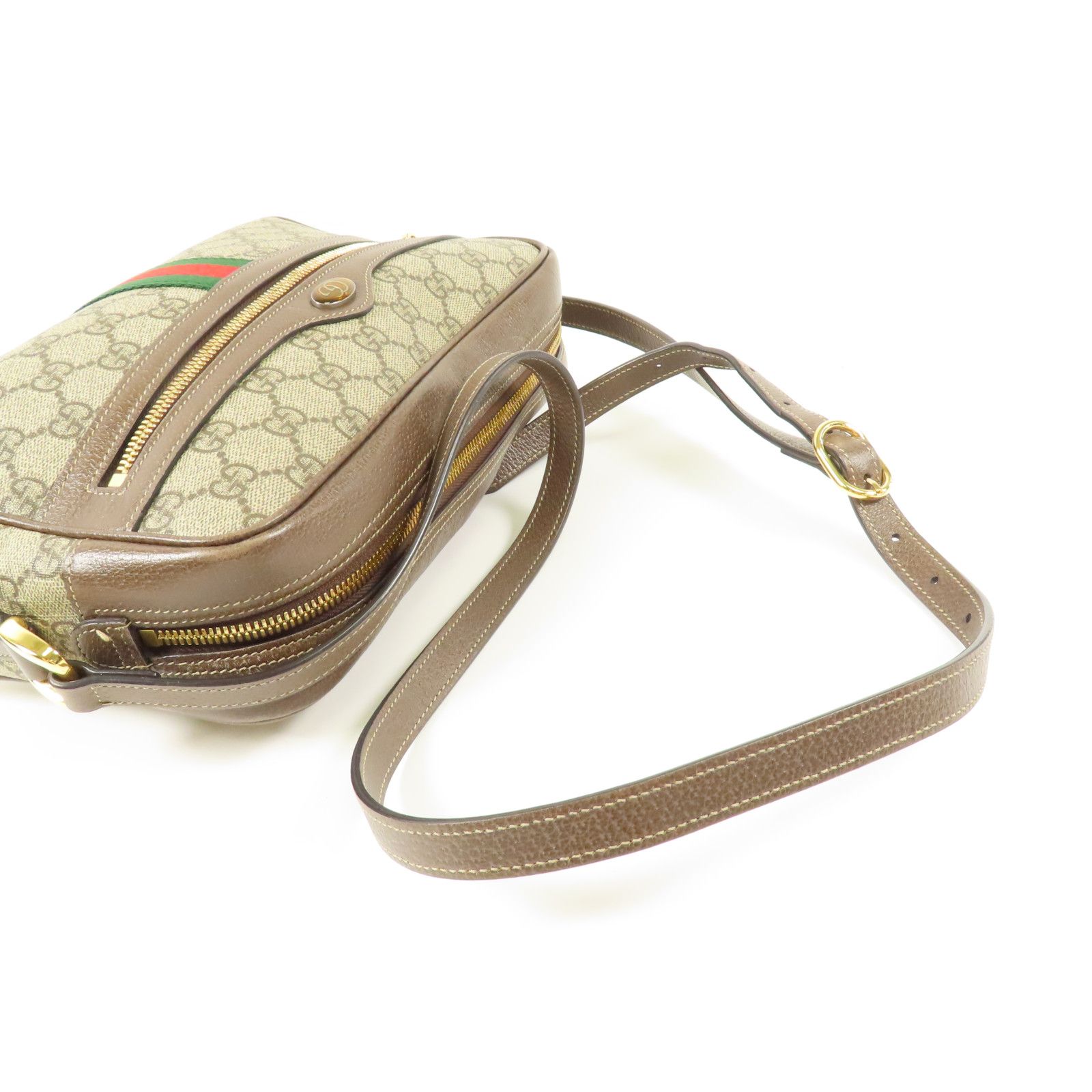 Gucci Small Ophidia Web Shoulder Bag, GG Supreme