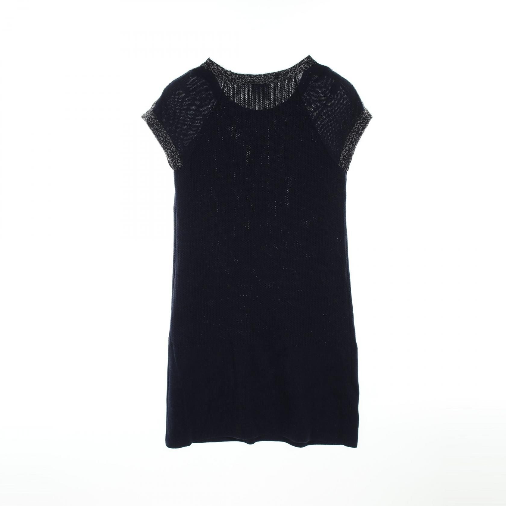 Chanel Navy Black White Coco Mark Dress Cotton P 43319
