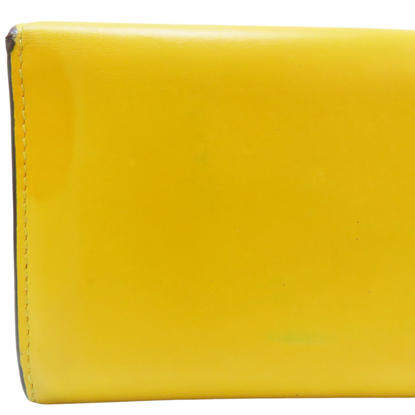Fendi Logo Long Wallet Calfskin Yellow