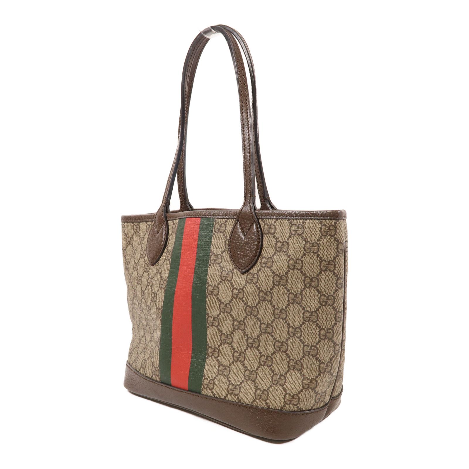 Gucci Coated Canvas Tote Bag Shoulder Bag Brown Pvc Coated Canvas 726762