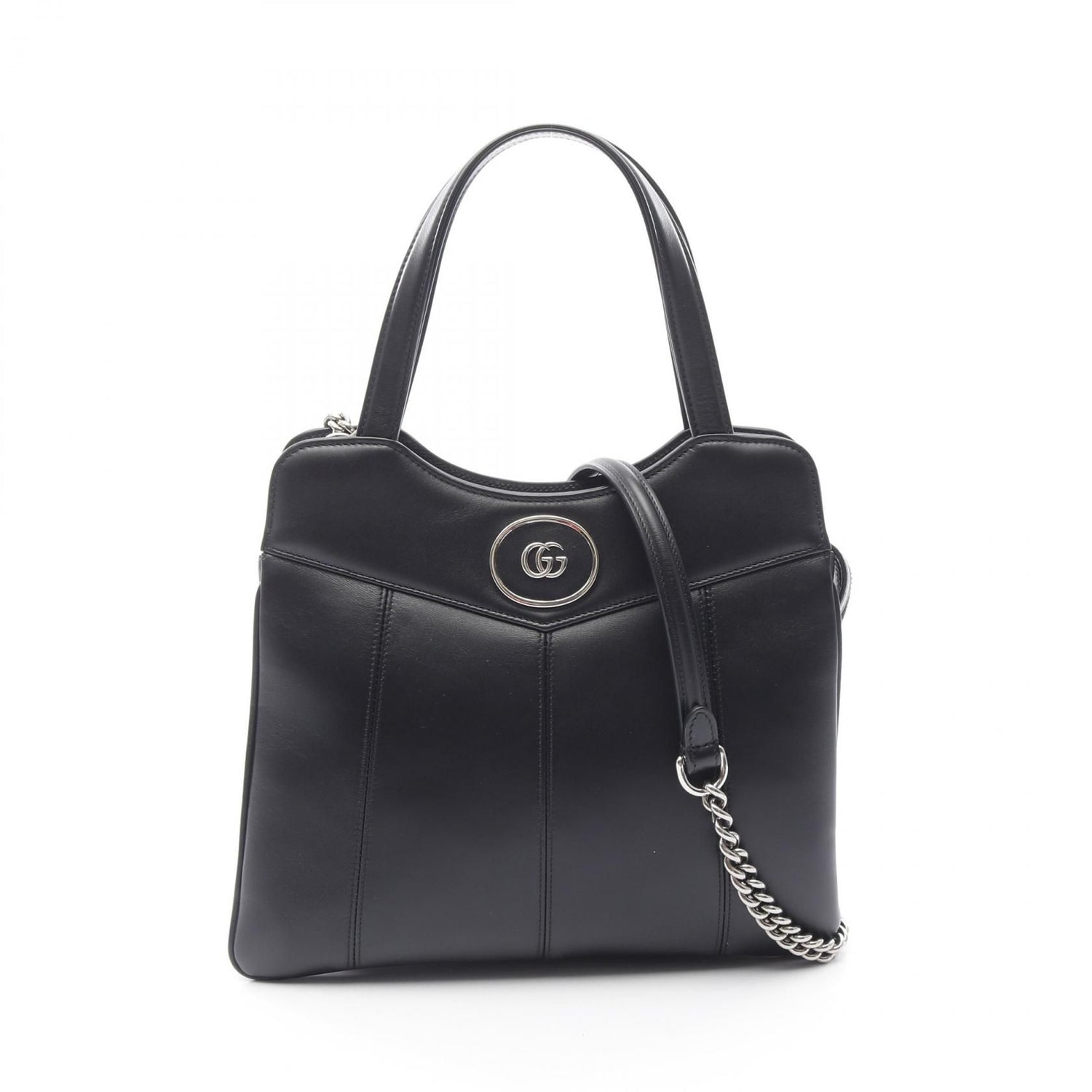 Gucci Petite Gg Handbag Black Leather 745918