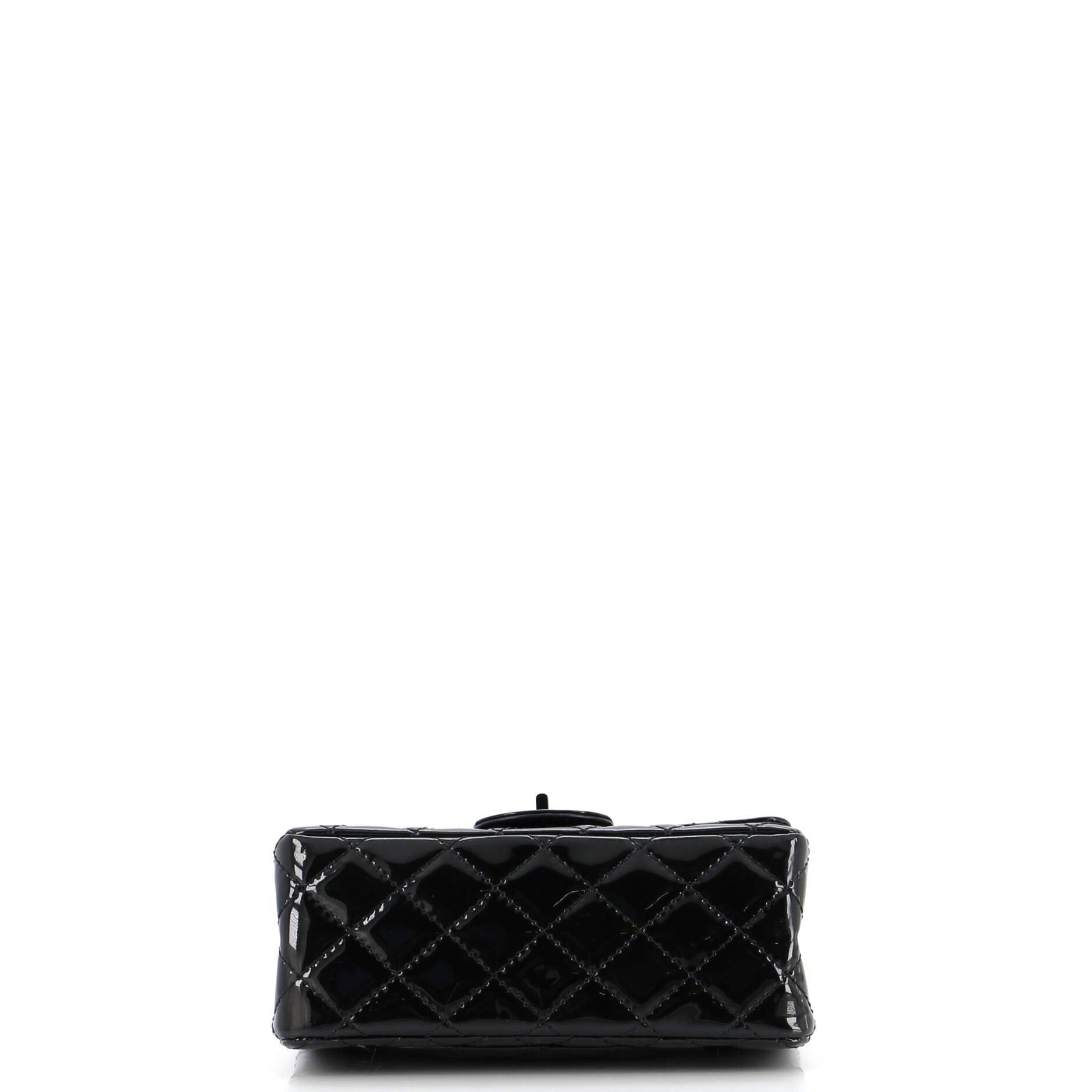 Chanel So Black Reissue 2.55 Flap Bag Quilted Patent Mini