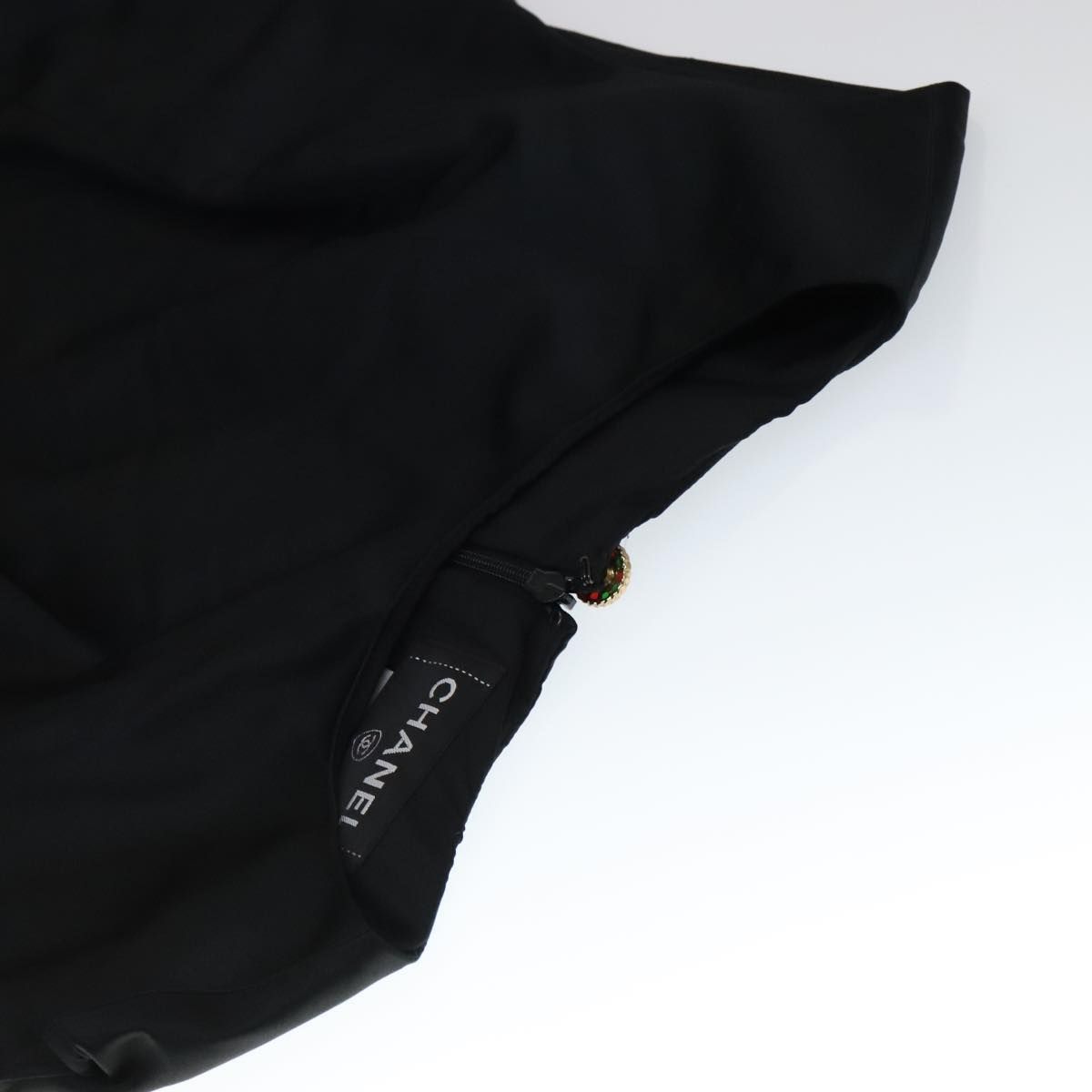 Chanel One Piece Silk Black Cc Auth