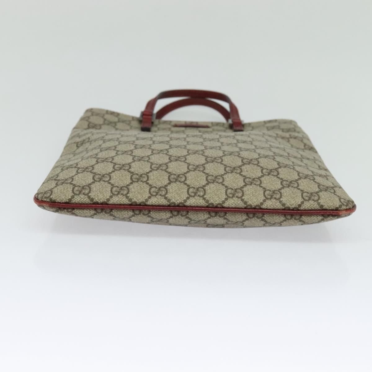 Gucci Gg Supreme Hand Bag Pvc Beige Silver 117551 Auth
