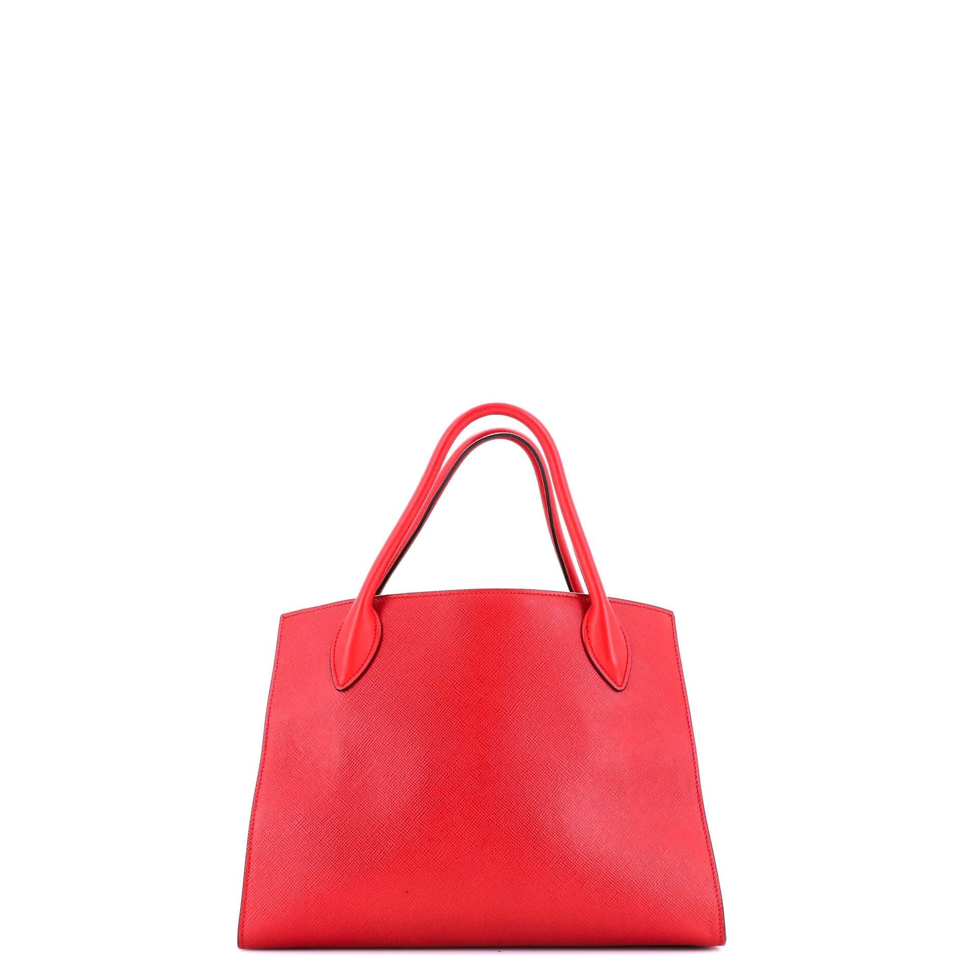 Prada Monochrome Tote Saffiano With City Calf Medium