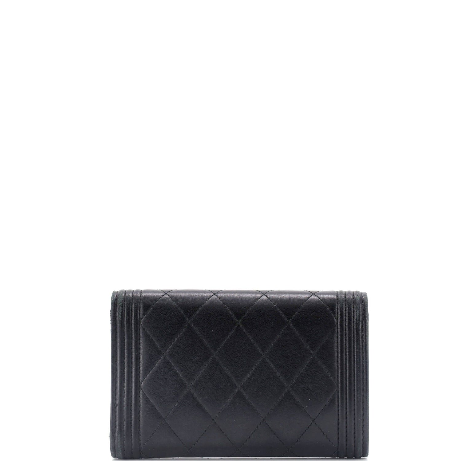 Chanel Boy Trifold Flap Wallet Quilted Lambskin Medium