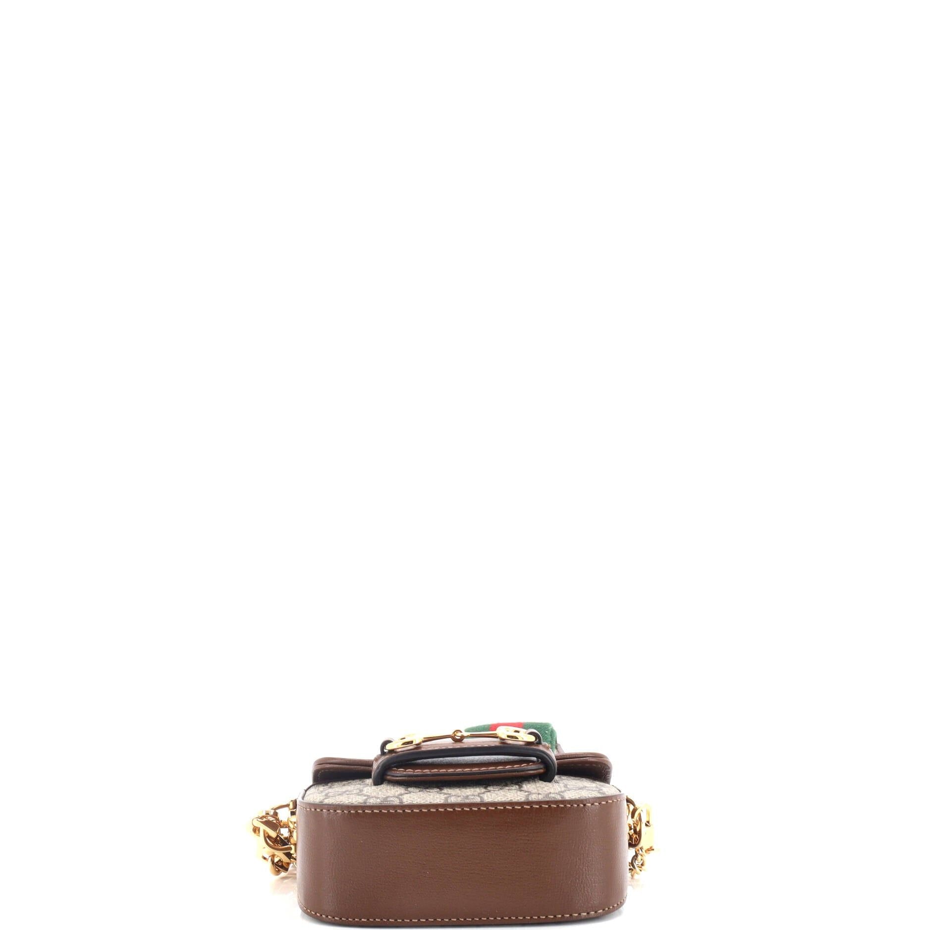 Gucci Horsebit 1955 Flap Wallet With Strap Gg Coated Canvas