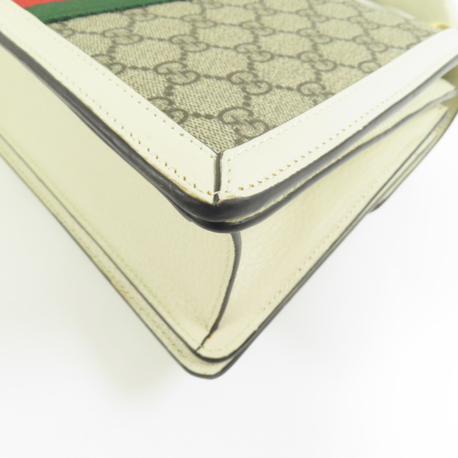 Gucci GG Supreme Monogram Small Queen Margaret Top Handle Bag Beige White