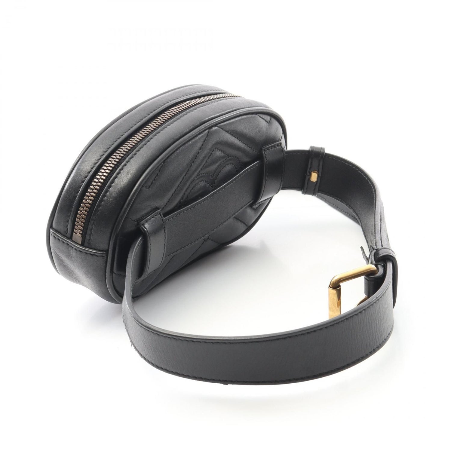 Gucci Gg Marmont Waist Bag Black Leather 476434