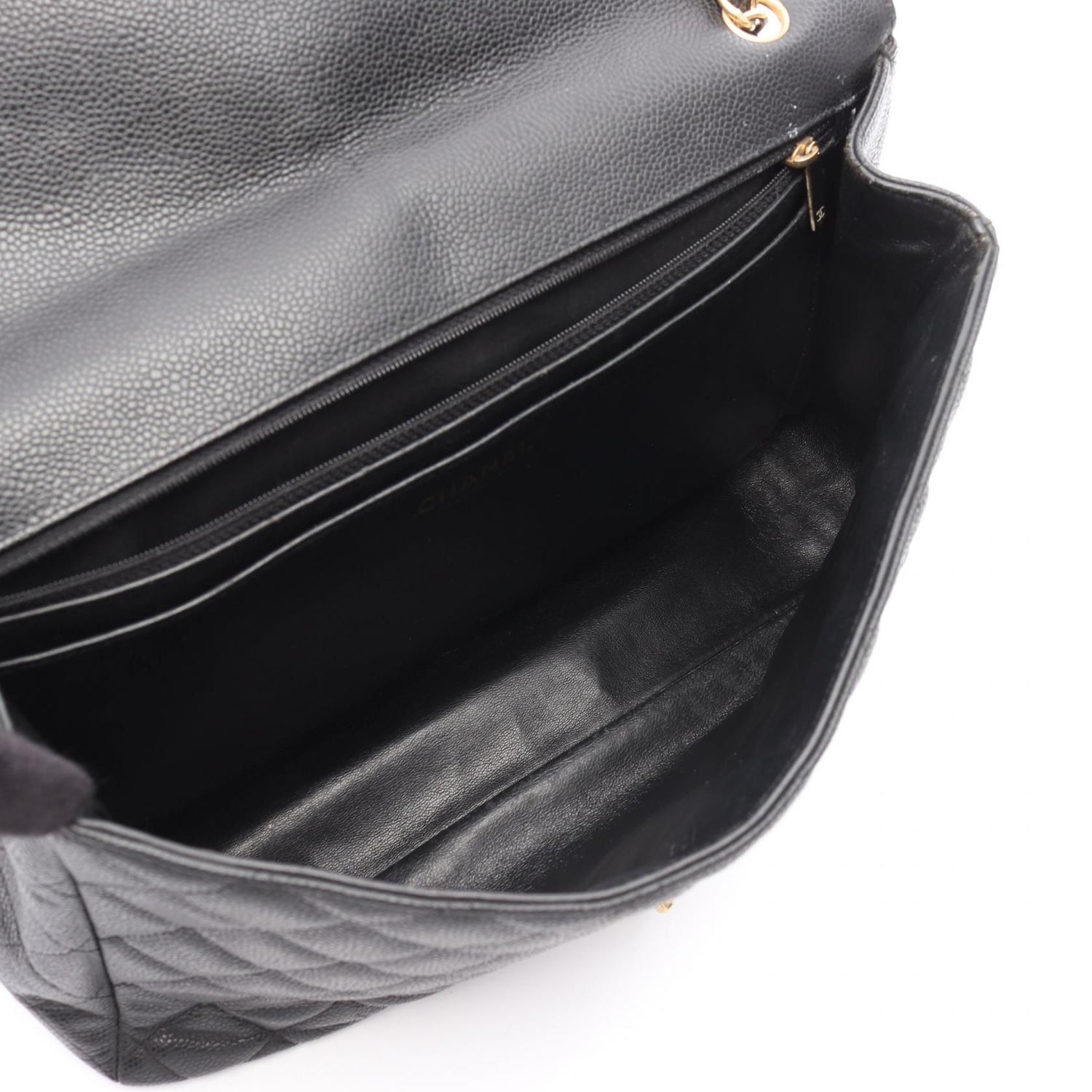 Chanel Black Big Matelasse 34 Shoulder Bag Calfskin (cowhide)