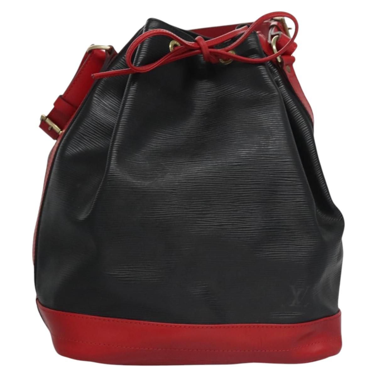 Louis Vuitton Epi Noe Shoulder Bag Bicolor Black Red M 44017 Lv Auth