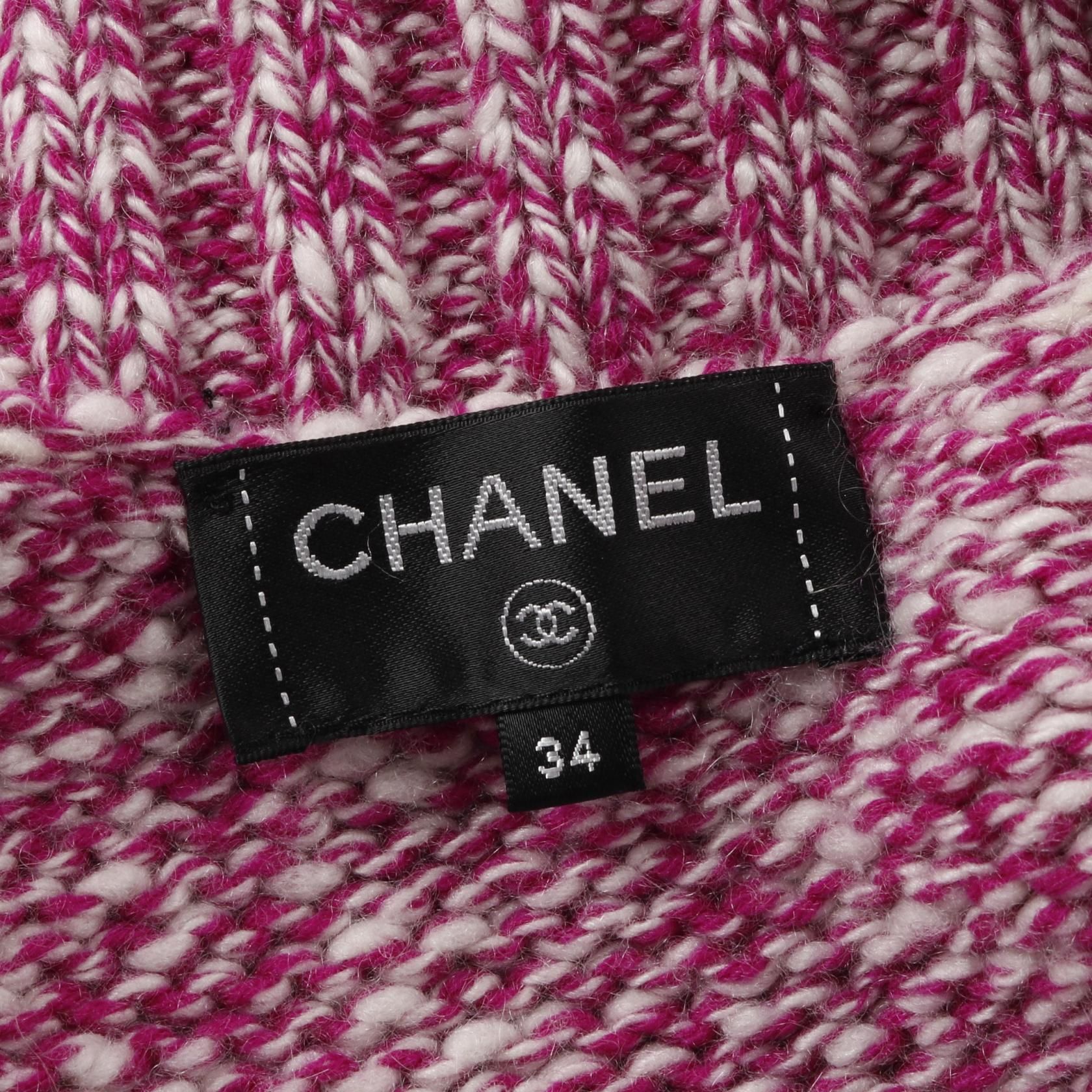 Chanel Purple White Cardigan Cashmere P 59844k 07799