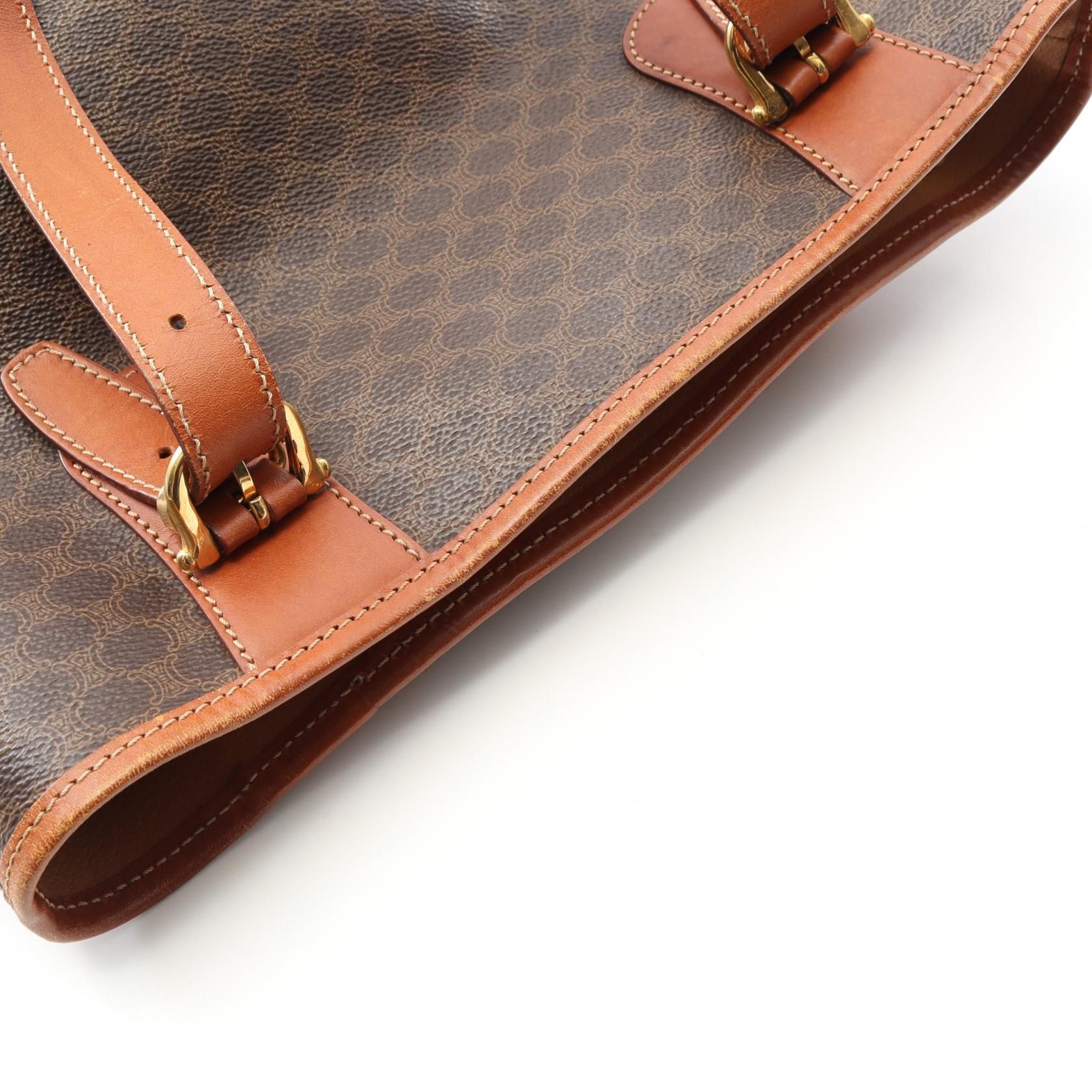 Celine Macadam Tote Bag Brown Pvc Coated Canvas Mc 97/2