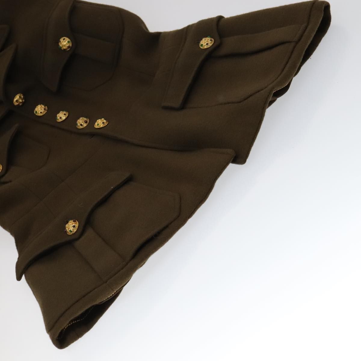 Chanel Jacket Wool Brown Cc Auth