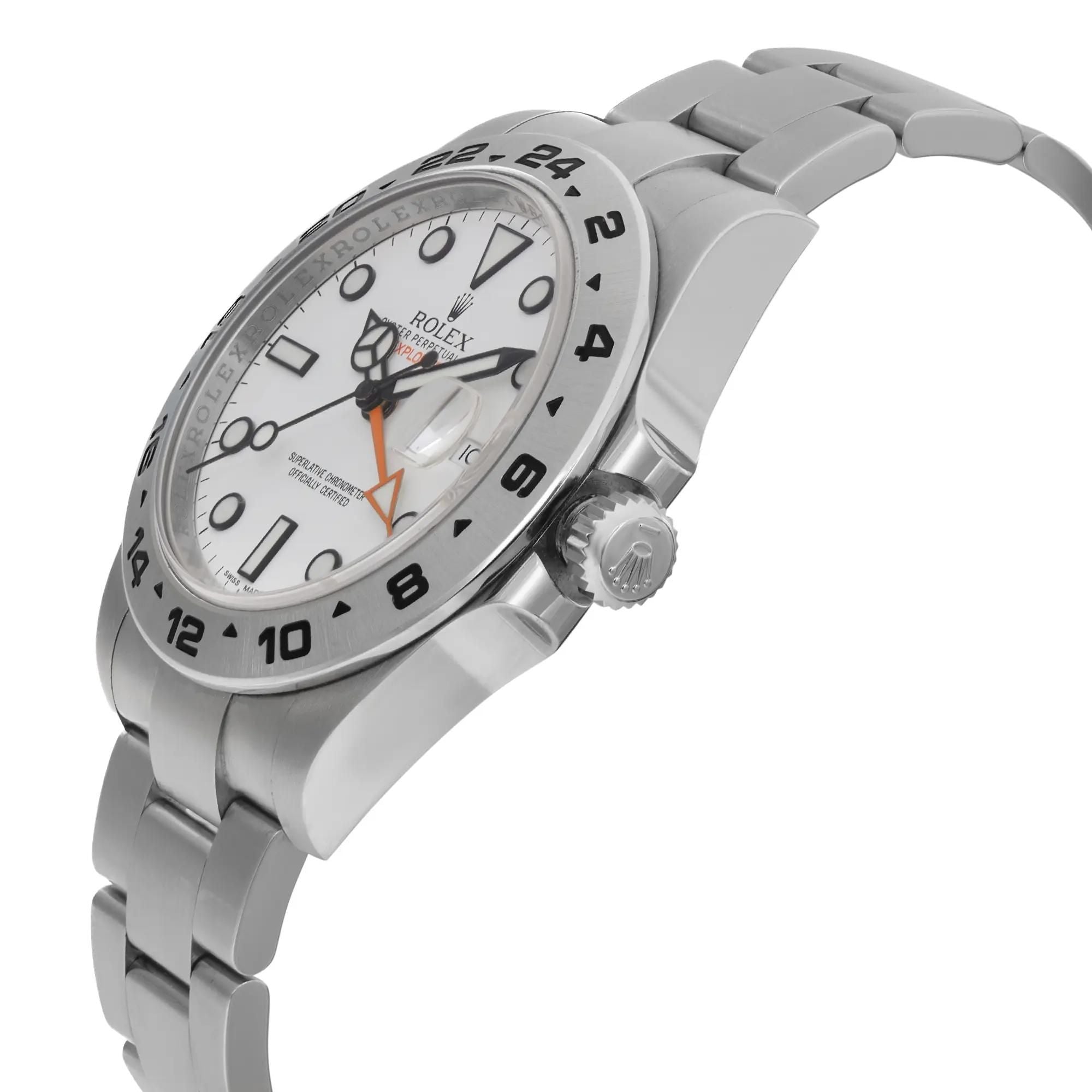 Rolex Explorer II GMT Stainless Steel White Dial Automatic Men&