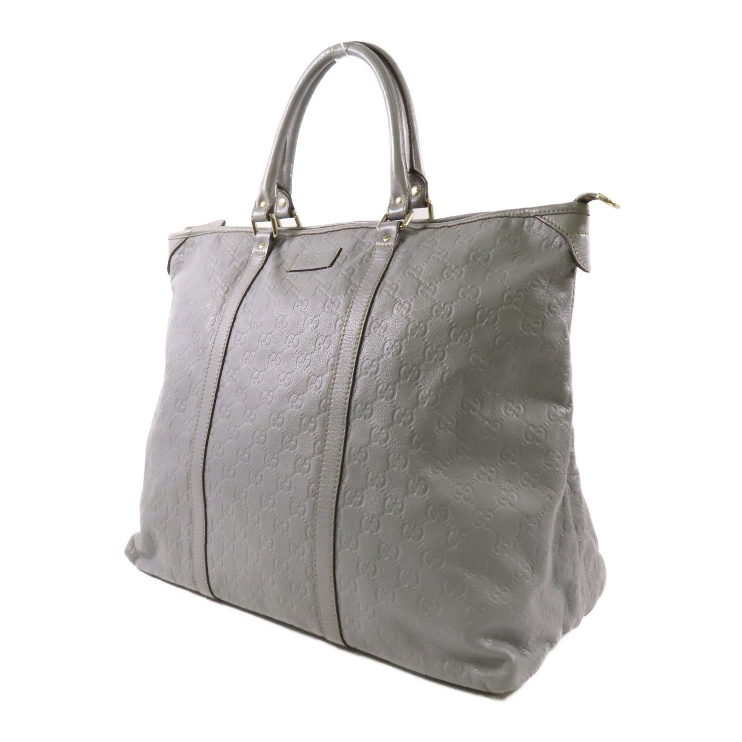Gucci Cowhide Leather Tote Bag Gray Calfskin (cowhide) 201482