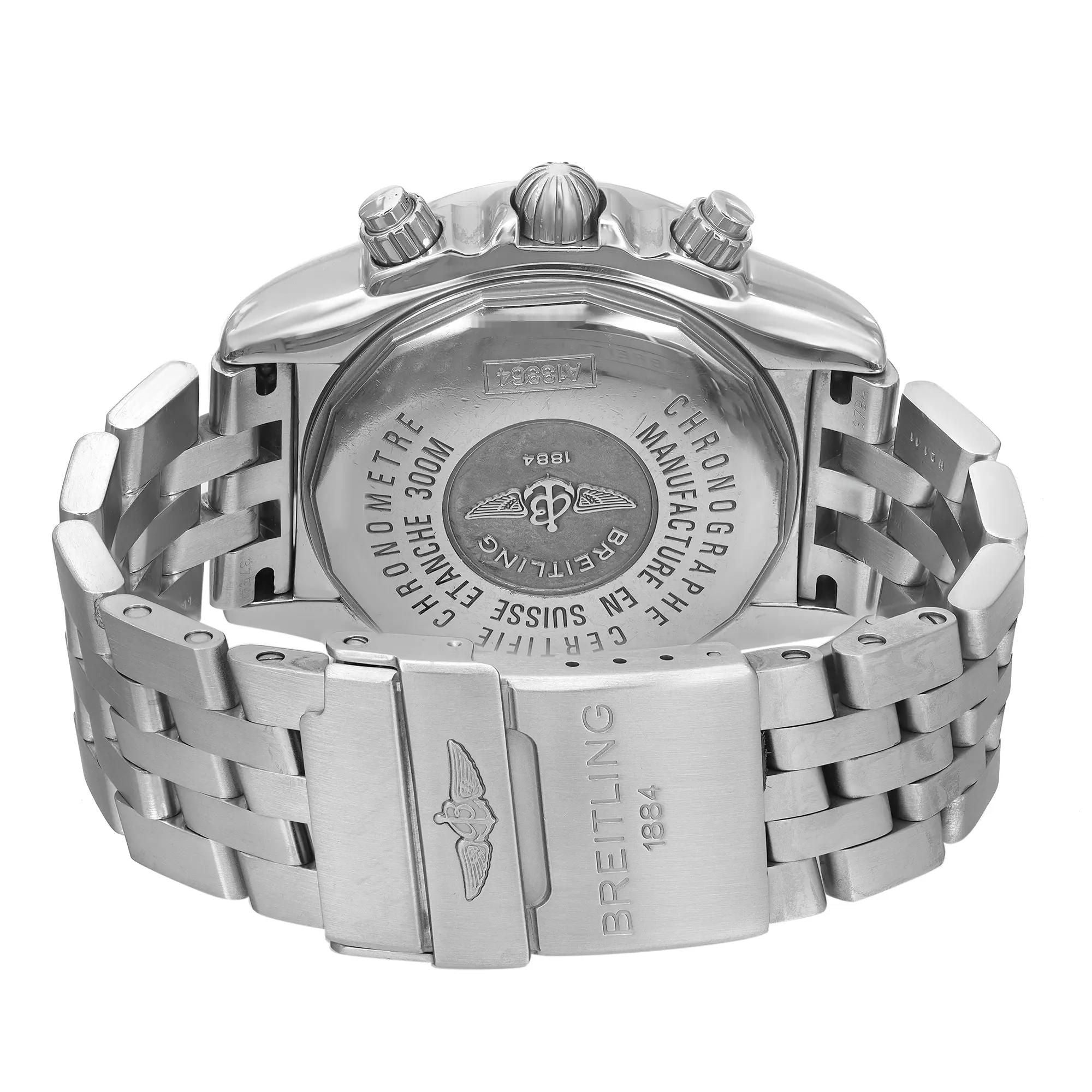 Breitling Galactic Chronograph II Steel Black Dial Mens Watch A1336410/M512-379A