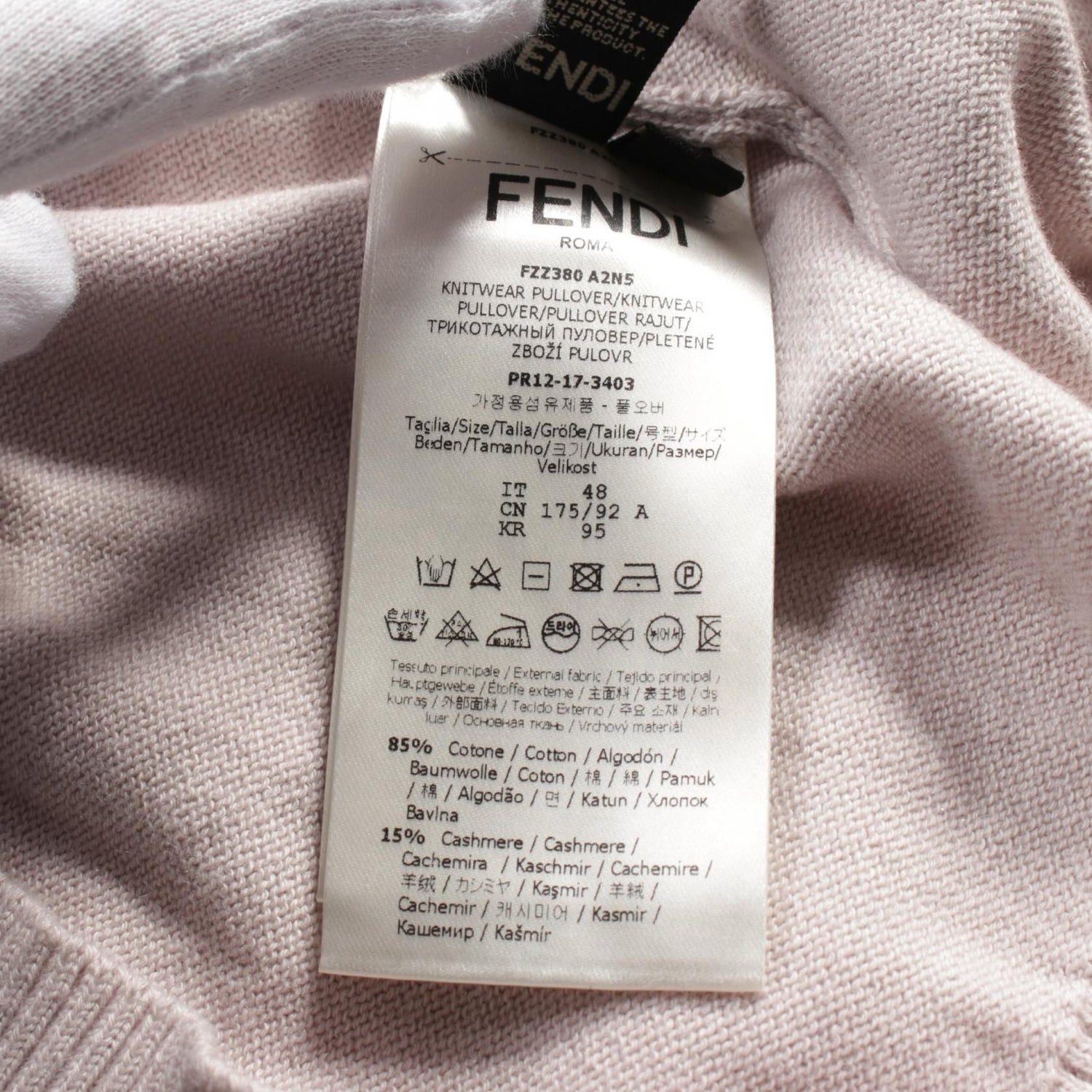 Fendi Knit Pink Multicolor Cotton Cashmere Fzz 380 A 2n 5