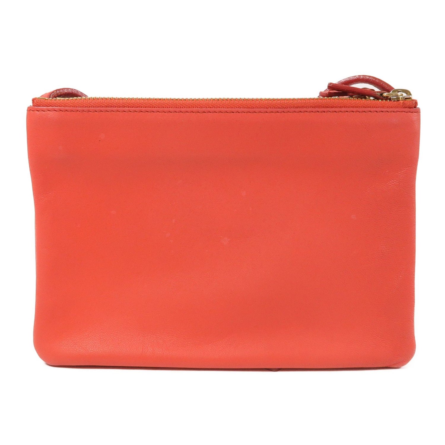 Celine Sheepskin Leather Trio Shoulder Bag Red Lambskin (sheep Leather)