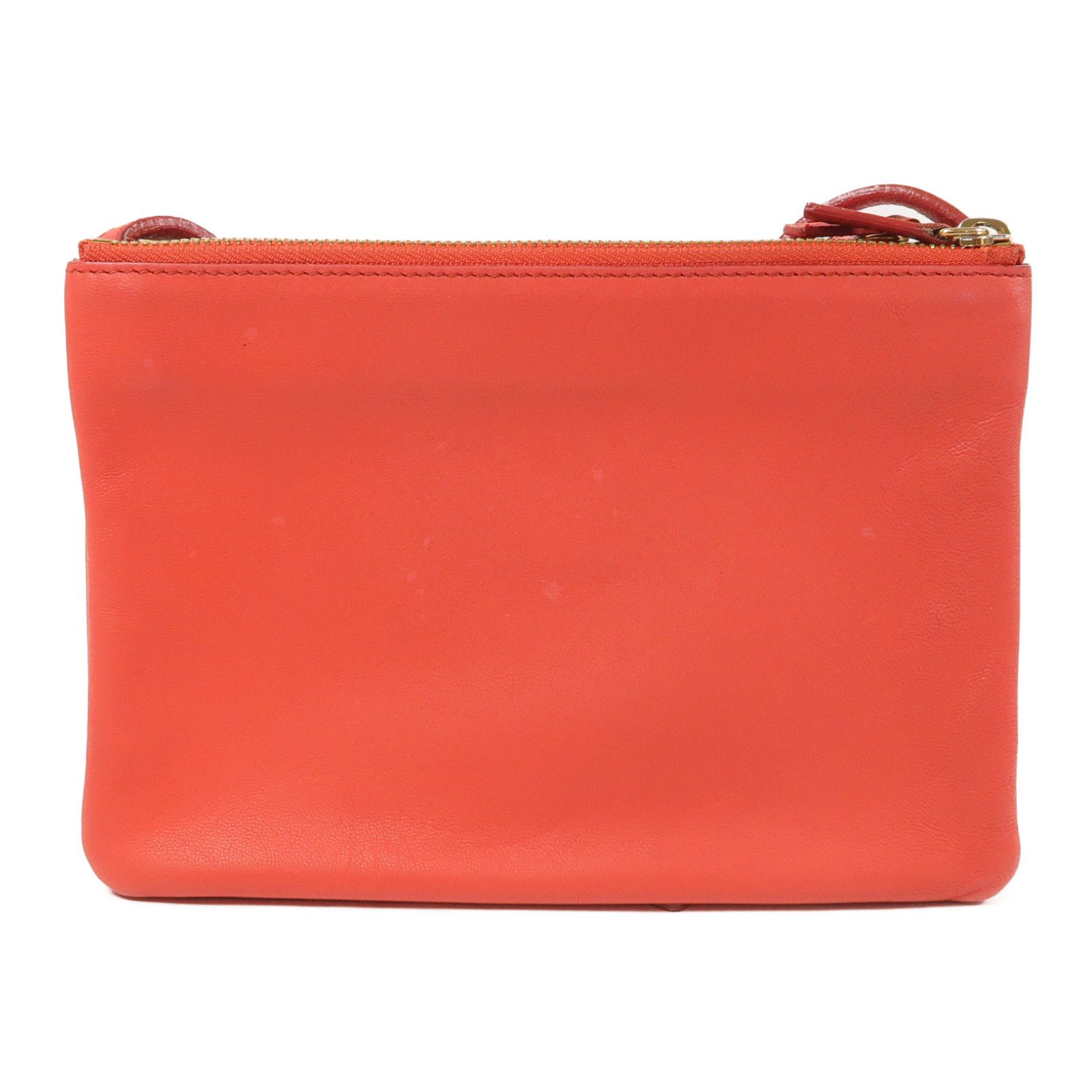 Celine Sheepskin Leather Trio Shoulder Bag Red Lambskin (sheep Leather)
