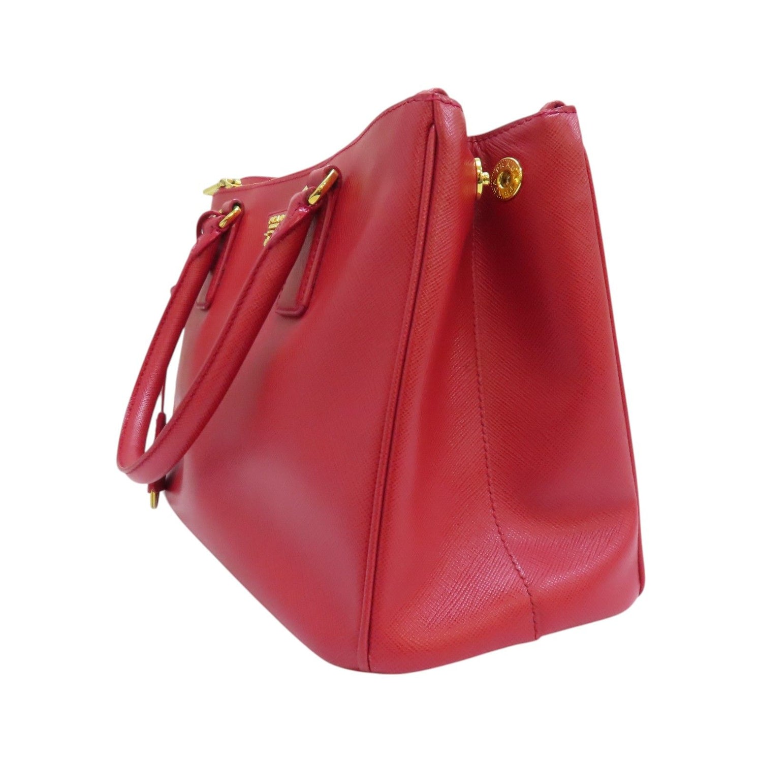 Prada Saffiano Galleria Medium Shoulder Bag Calfskin Red