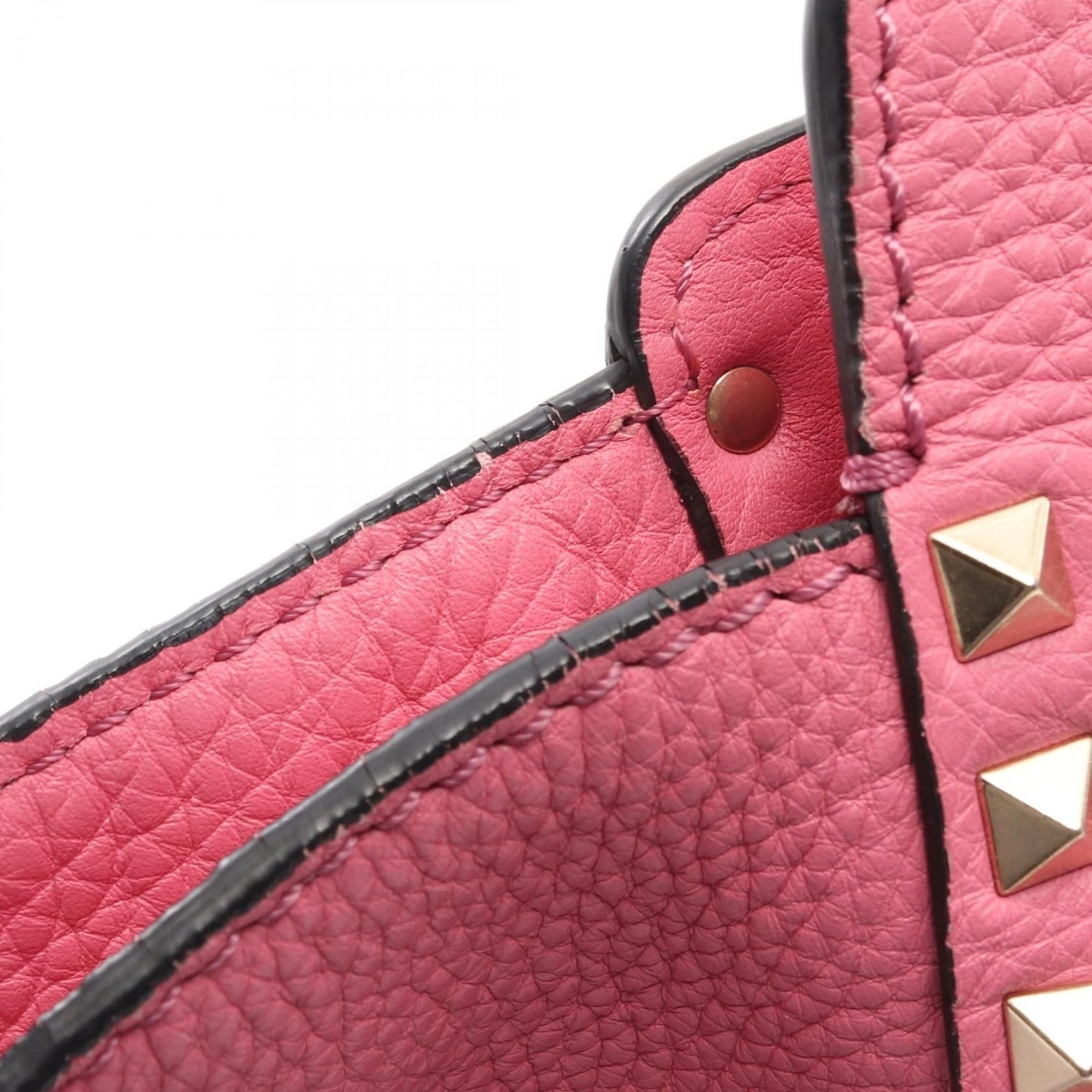 Valentino Rock Studs Tote Bag Pink Leather