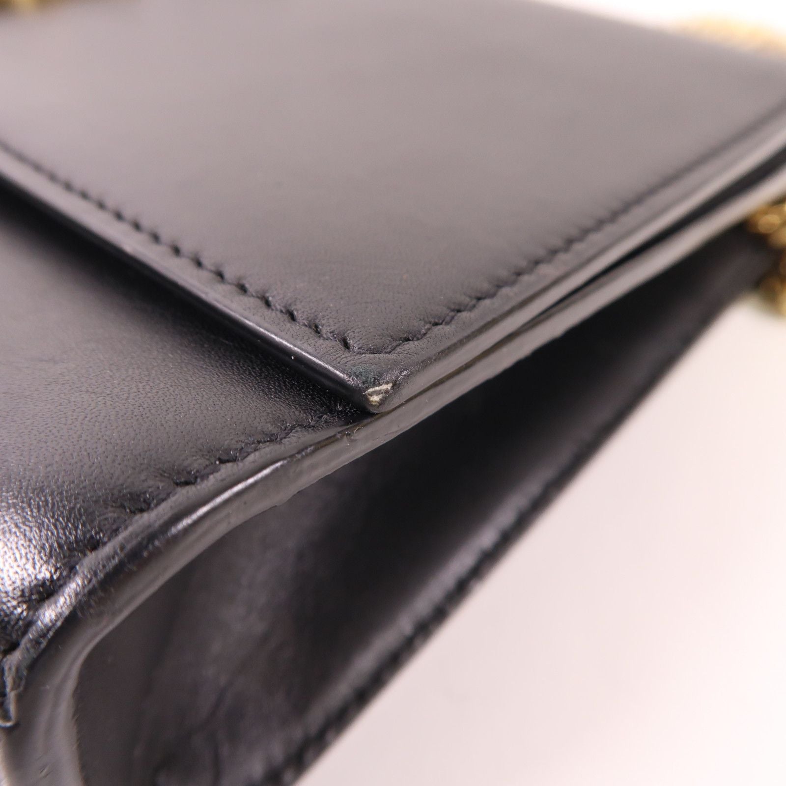 Saint Laurent Cowhide Leather Shoulder Bag Black Calfskin (cowhide) 470428