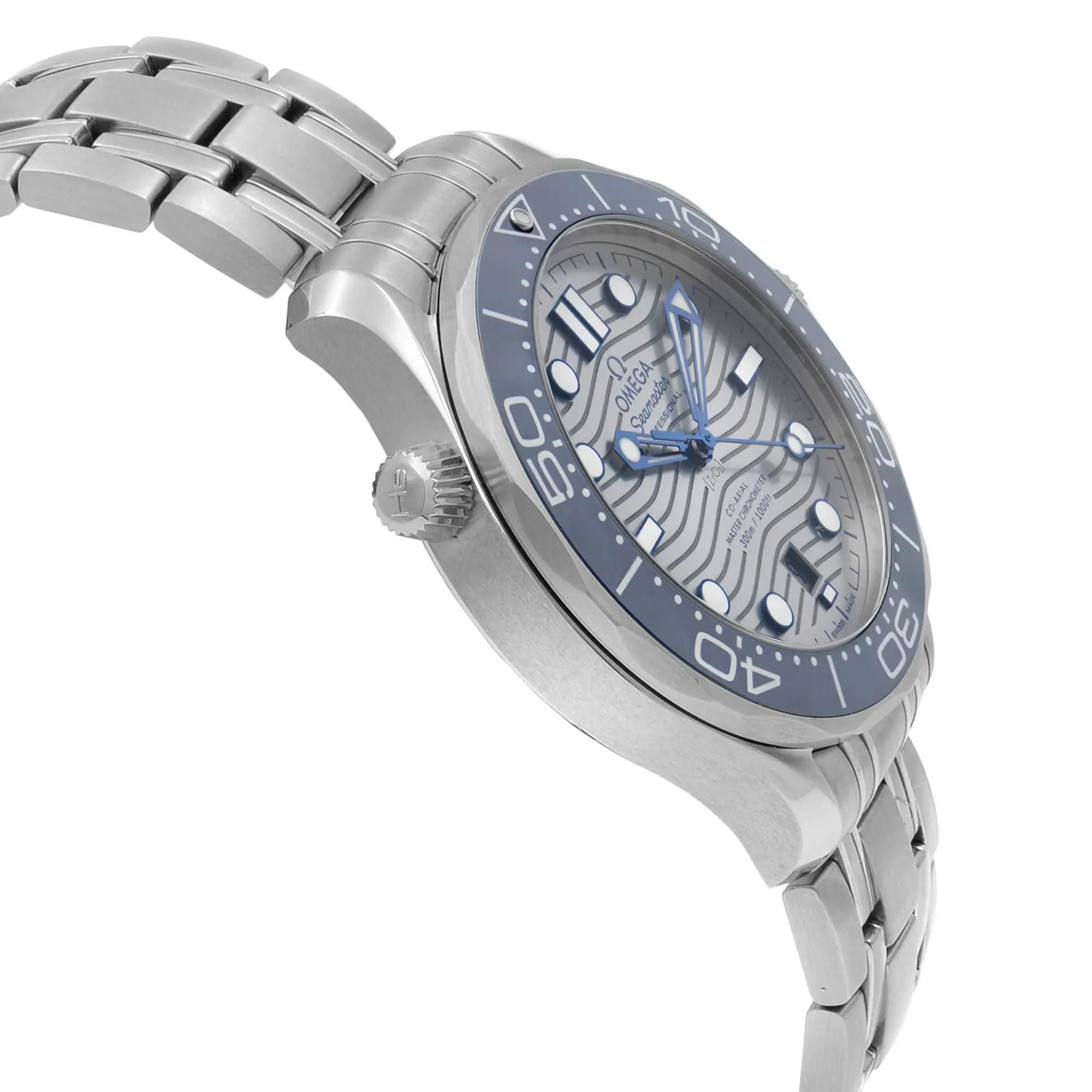 Omega Seamaster Diver 300M Steel Gray Wave Dial Mens Watch 210.30.42.20.06.001