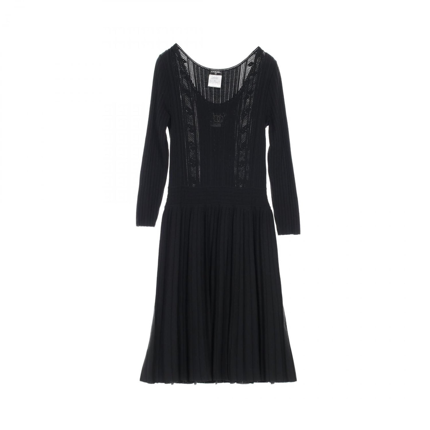 Chanel Black Coco Mark Dress Rayon P 2664v 00004