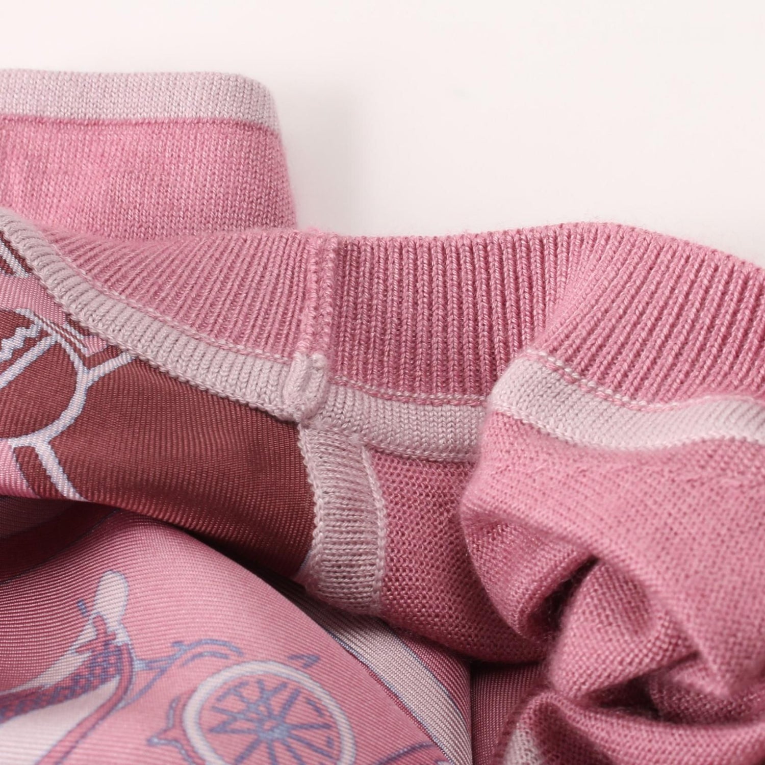 Hermes Twill Laine Ex-libris T-shirt Pink Silk Cashmere 3e 2800d 7