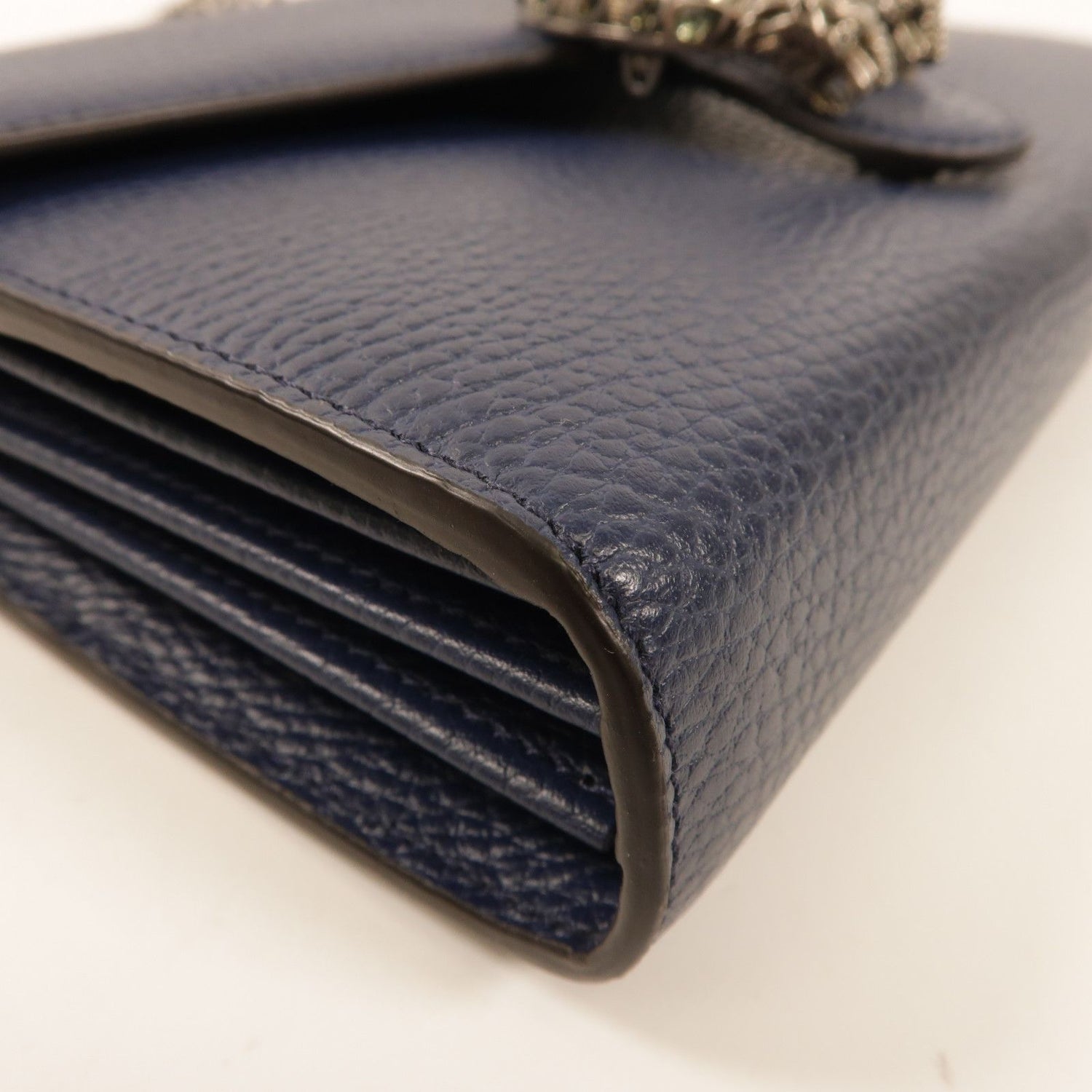 Gucci Dionysus Cowhide Leather Shoulder Bag Black Blue Calfskin (cowhide) 401231