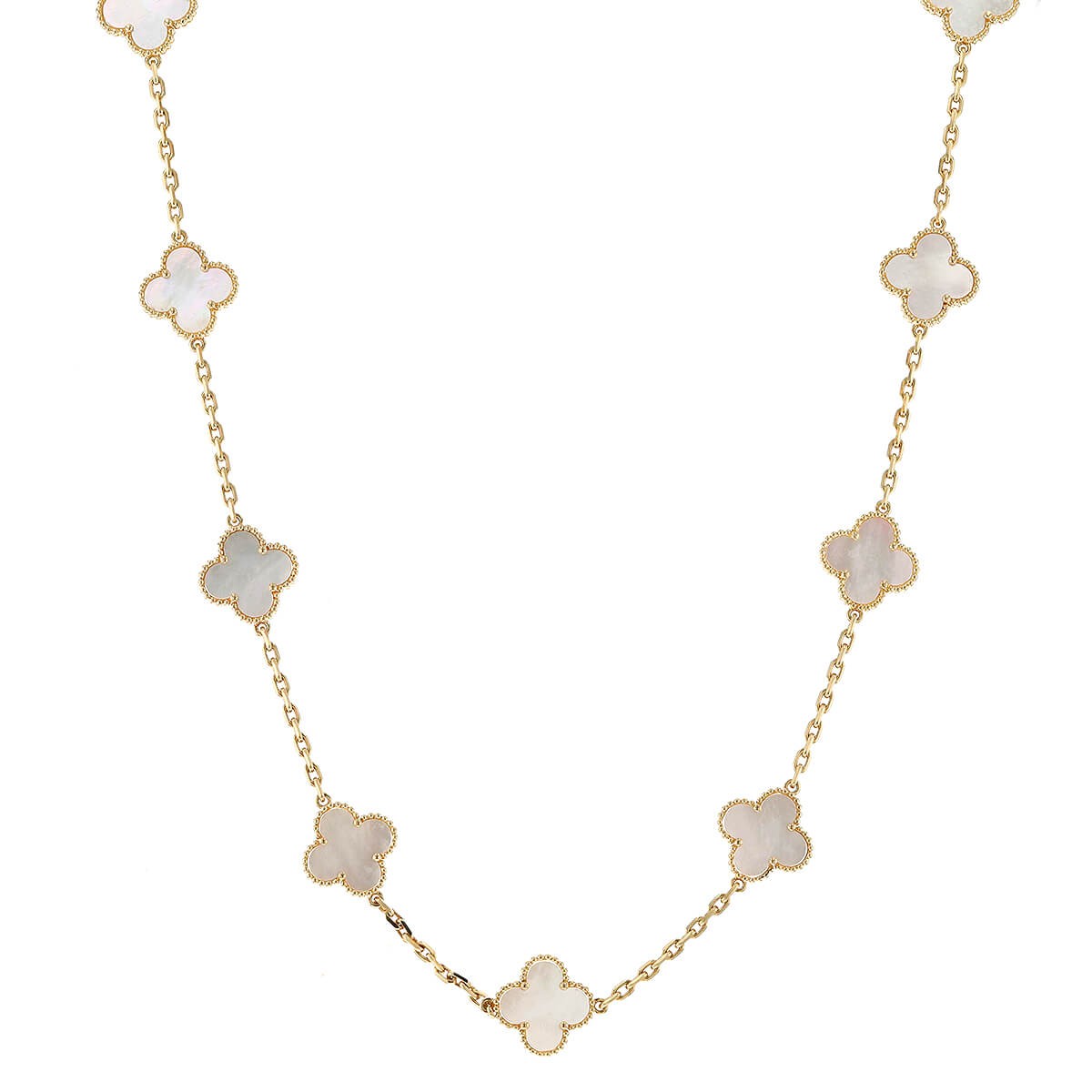 Van Cleef & Arpels Vintage Alhambra mother of pearl and gold necklace