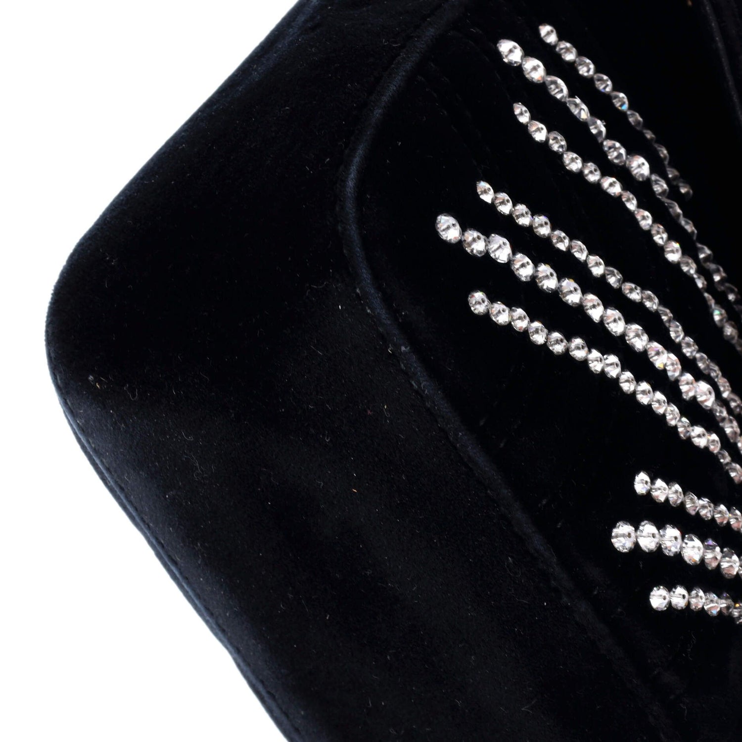 Gucci GG Marmont Flap Bag Crystal Embellished Matelasse Velvet Medium