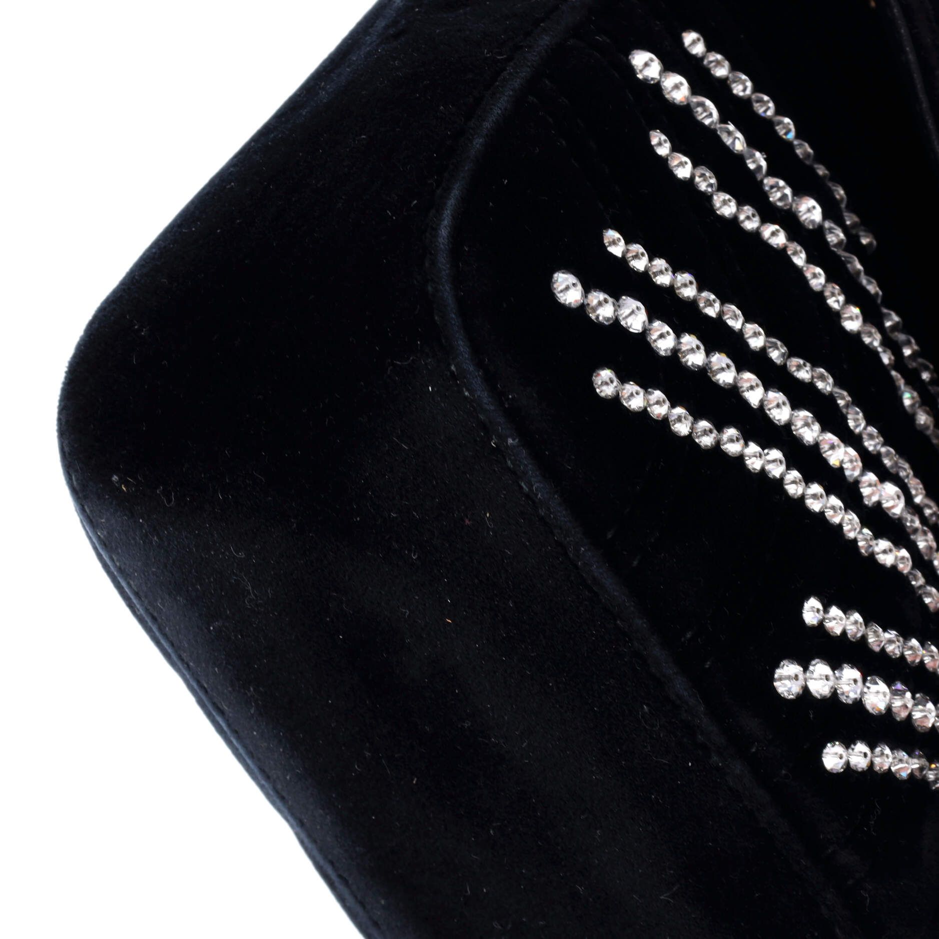 Gucci GG Marmont Flap Bag Crystal Embellished Matelasse Velvet Medium