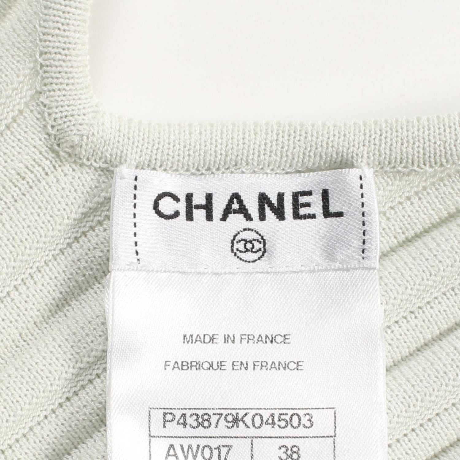 Chanel Coco Mark Pearl Button Dress P 43879k 04503 Cotton Rayon Green