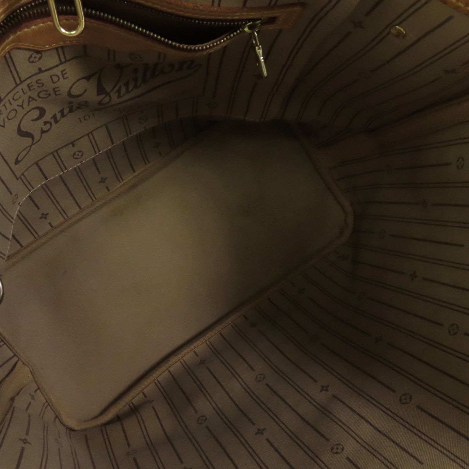 Louis Vuitton Monogram Neverfull Mm Gold Shoulder Bag Brown Shoulder Bag M 40156