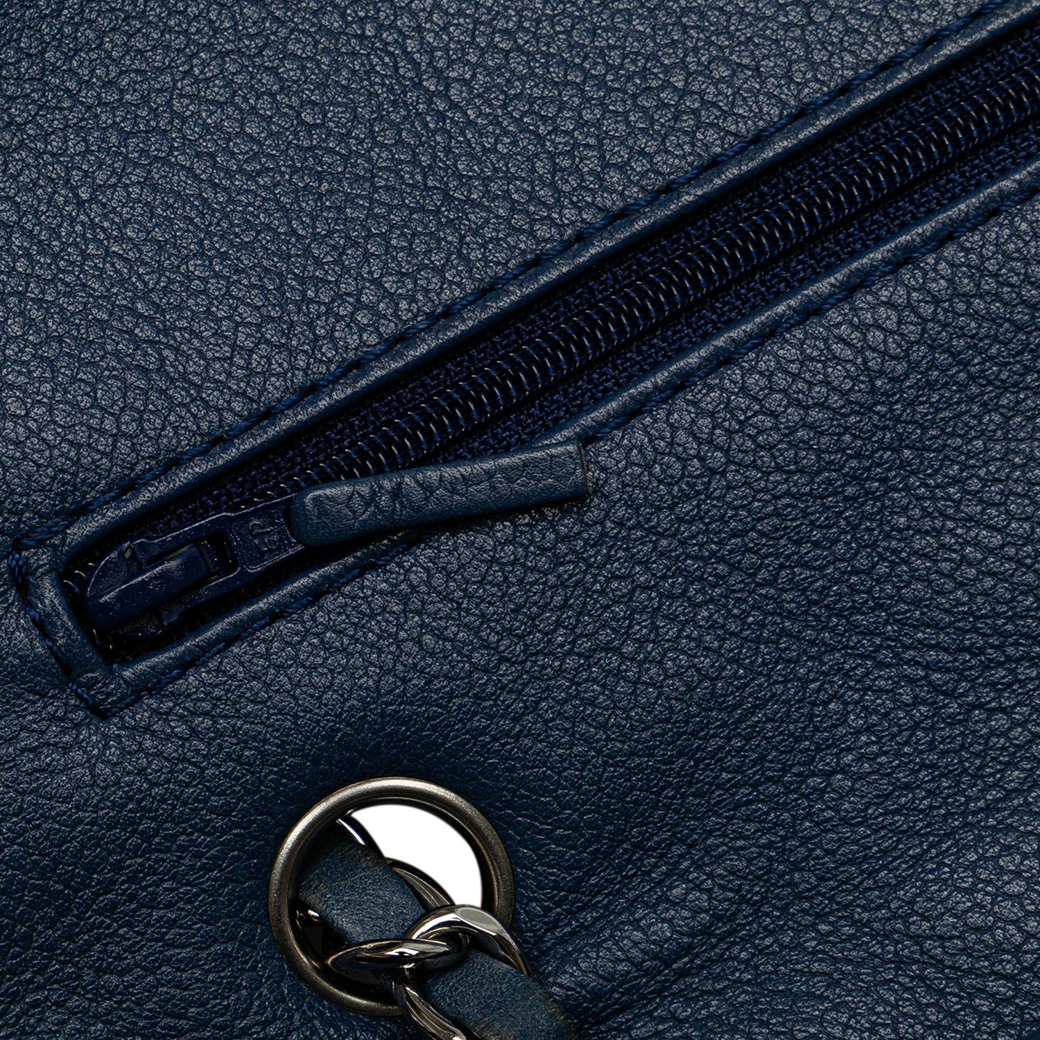 Chanel Medium Classic Caviar Double Flap Blue