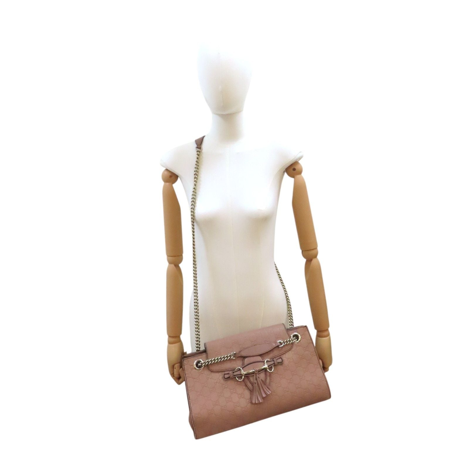 Gucci Guccissima Emily Shoulder Bag Calfskin Pink 295403