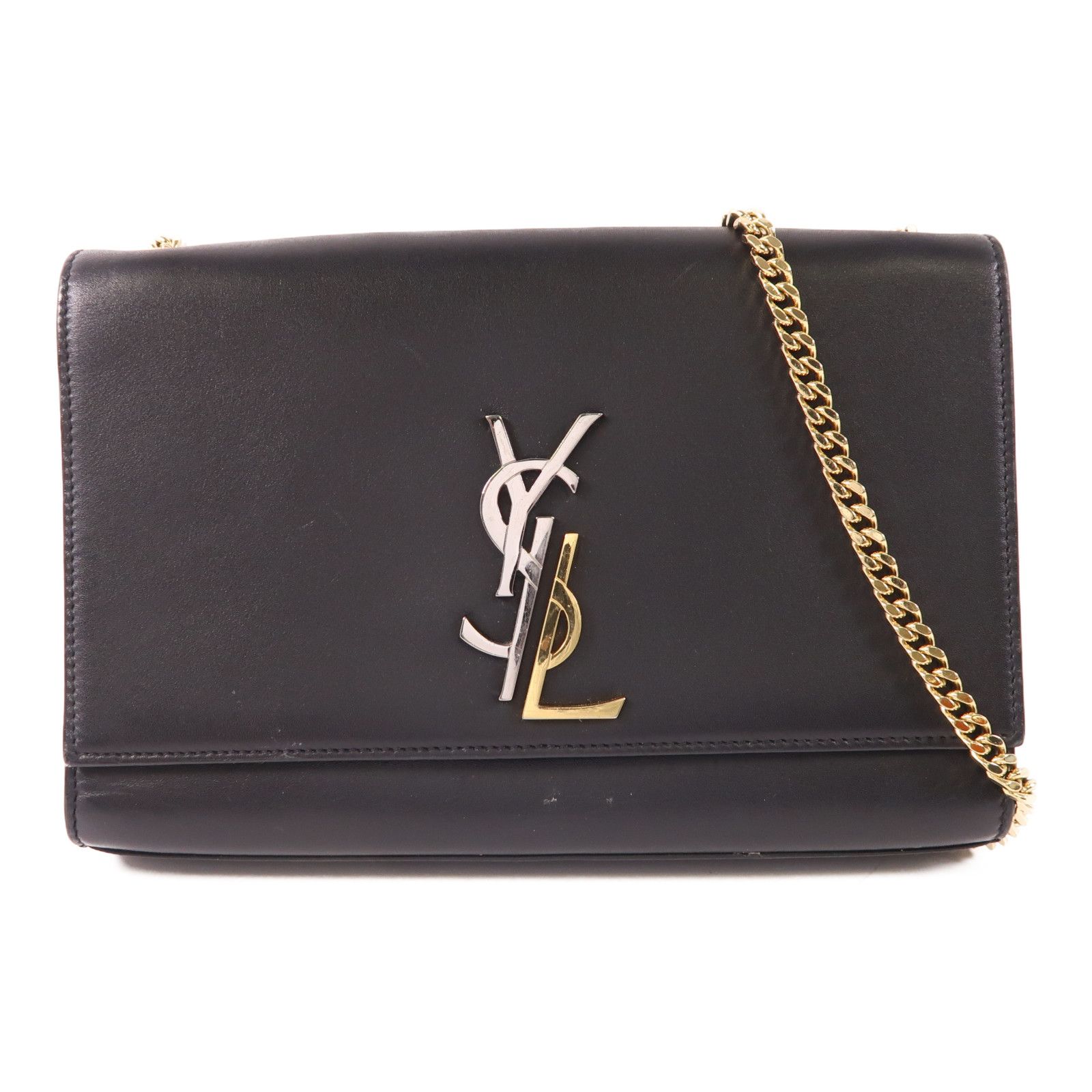 Saint Laurent Cowhide Leather Shoulder Bag Black Calfskin (cowhide) 470428