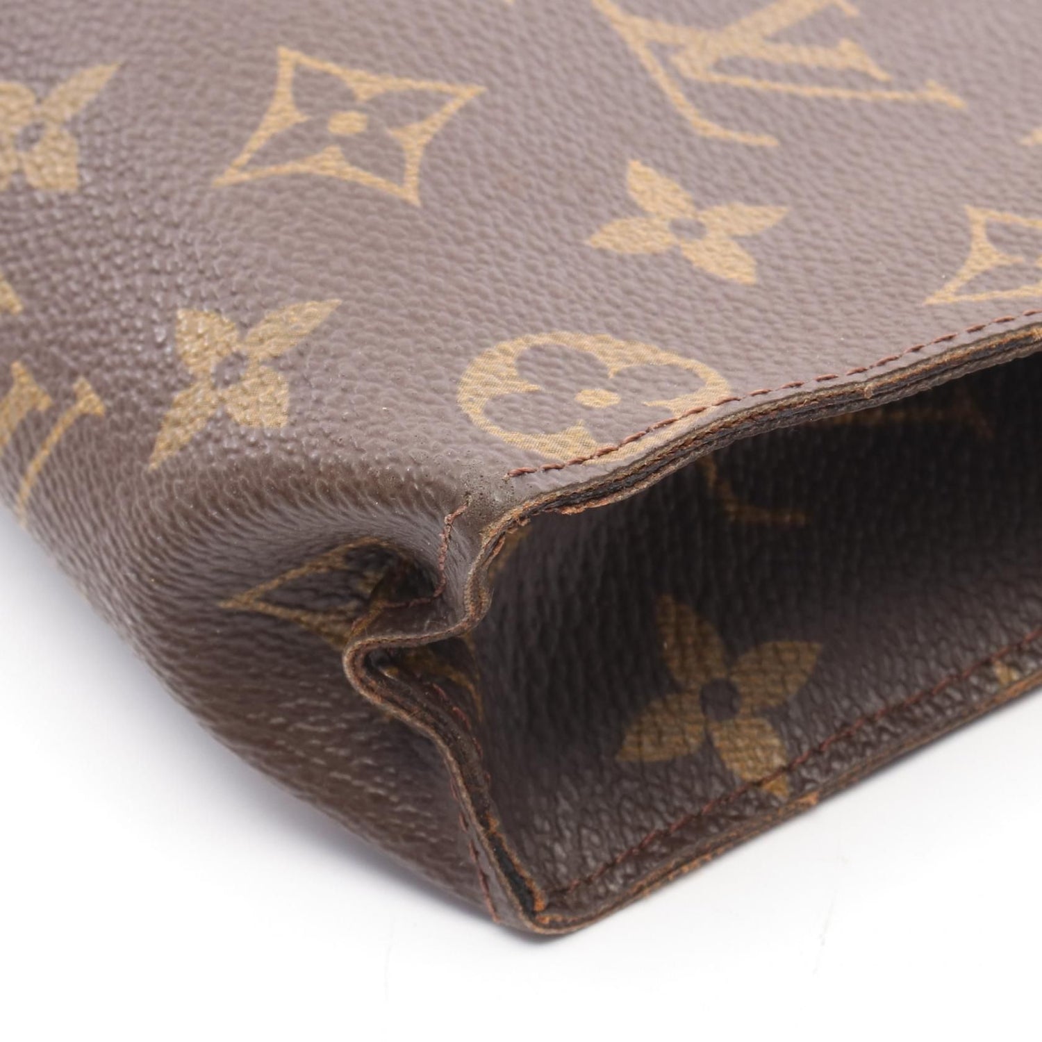 Louis Vuitton Posh Cracking Ted 26 Brown Business Bag Clutch Bag M 47542