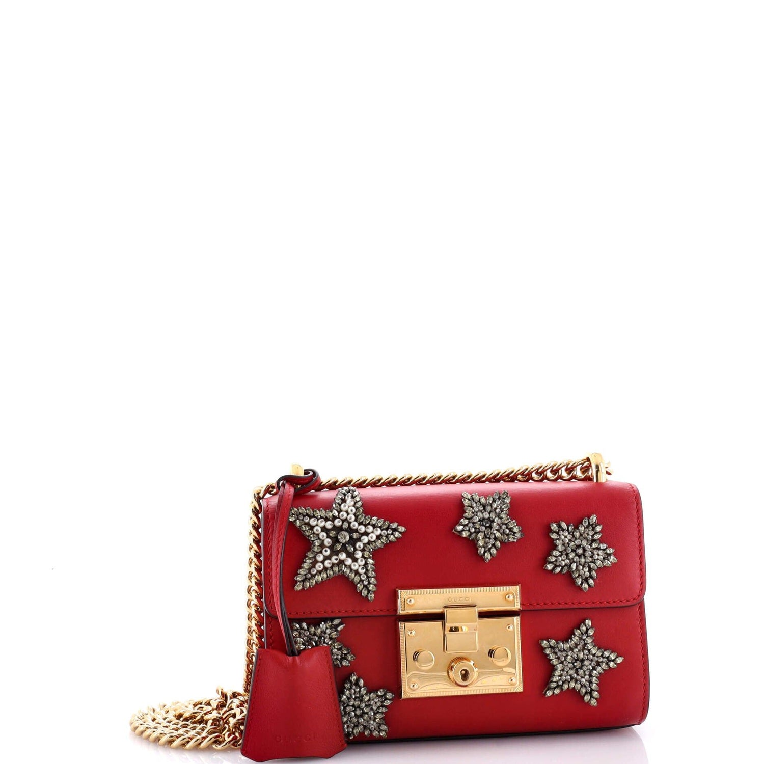 Gucci Padlock Shoulder Bag Embellished Leather Small
