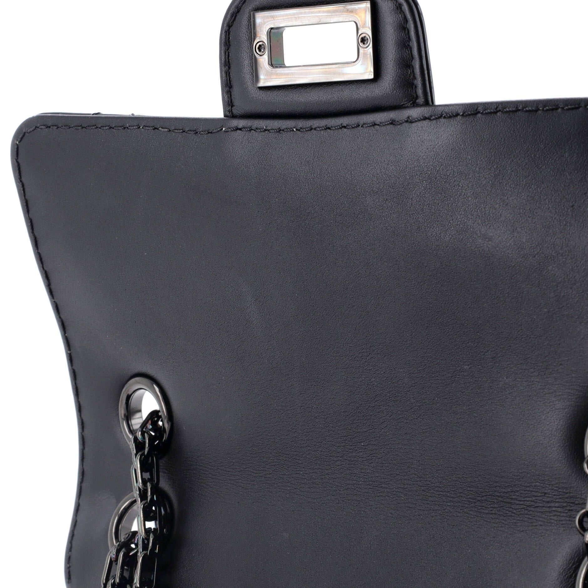 Chanel So Black Reissue 2.55 Flap Bag Quilted Patent Mini