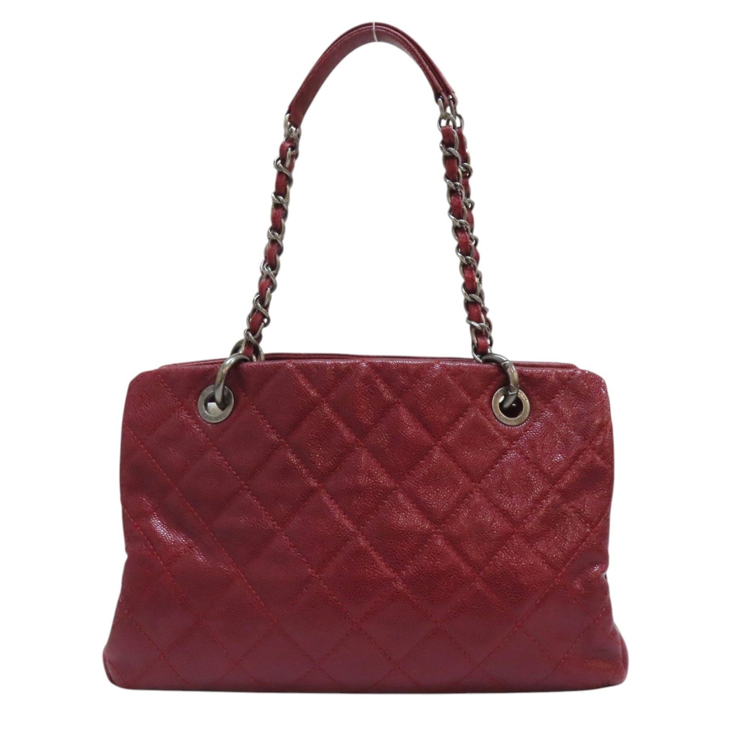 Chanel Matelasse Chain Shoulder Bag Calfskin Red