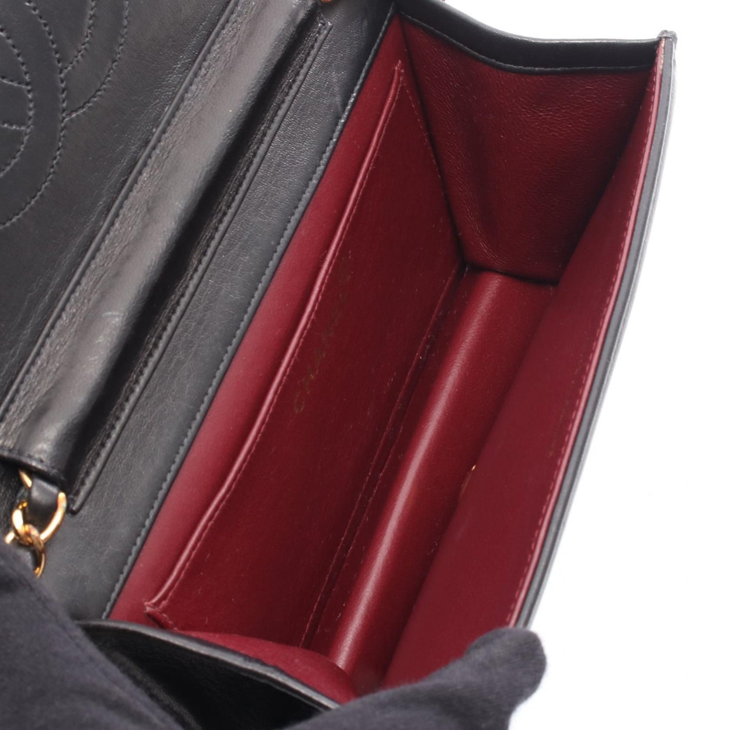 Chanel Black Matelasse Full Flap Shoulder Bag Lambskin (sheep Leather) A 03568