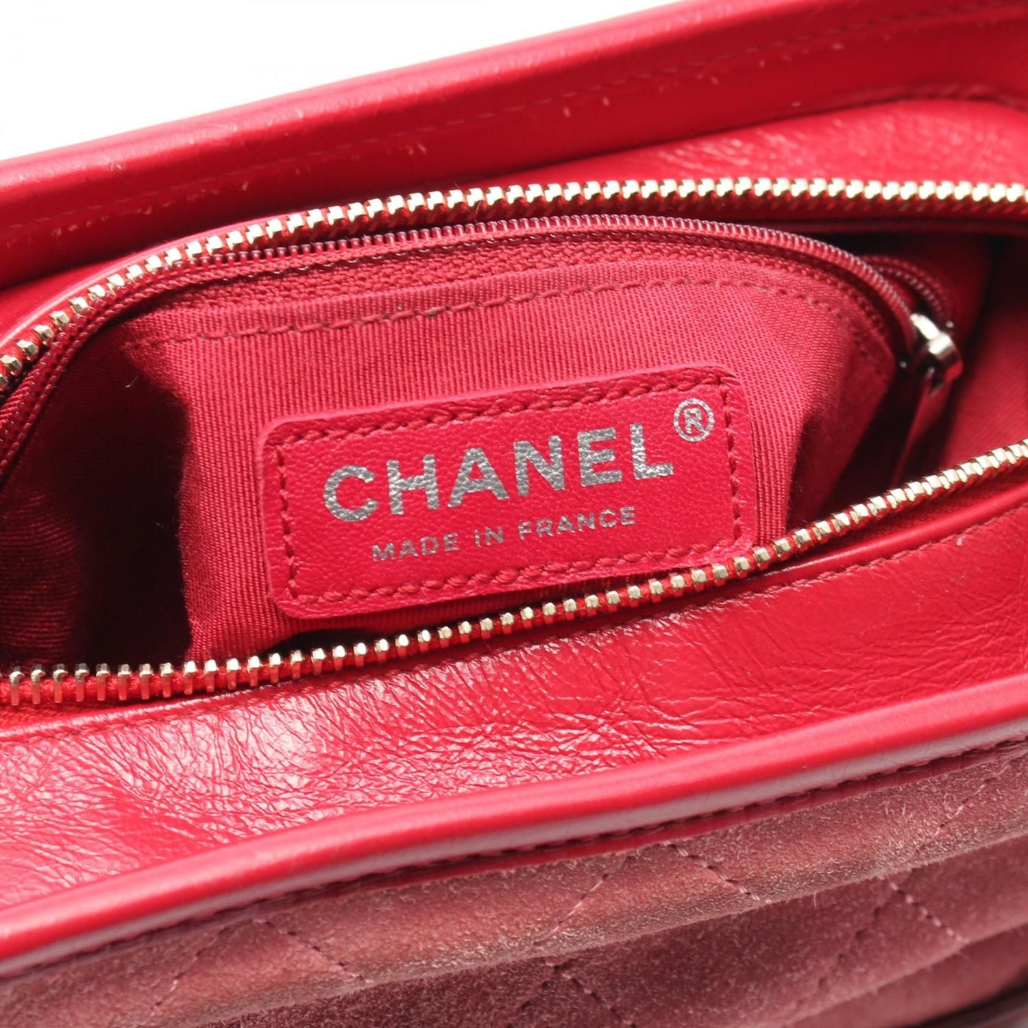 Chanel Gabriel De Small Shoulder Bag A 91810 Suede Pink Bordeaux Cc