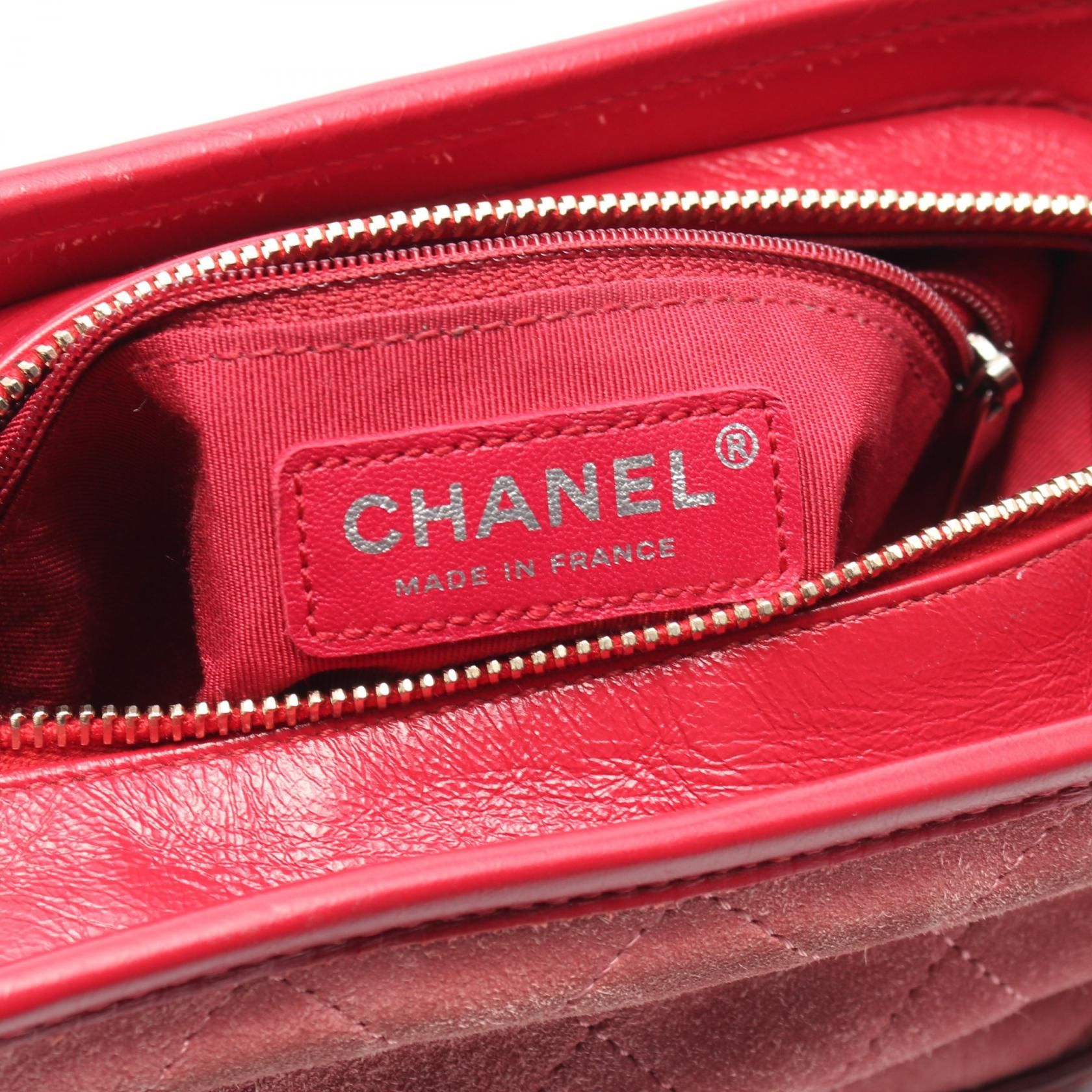 Chanel Gabriel De Small Shoulder Bag A 91810 Suede Pink Bordeaux Cc